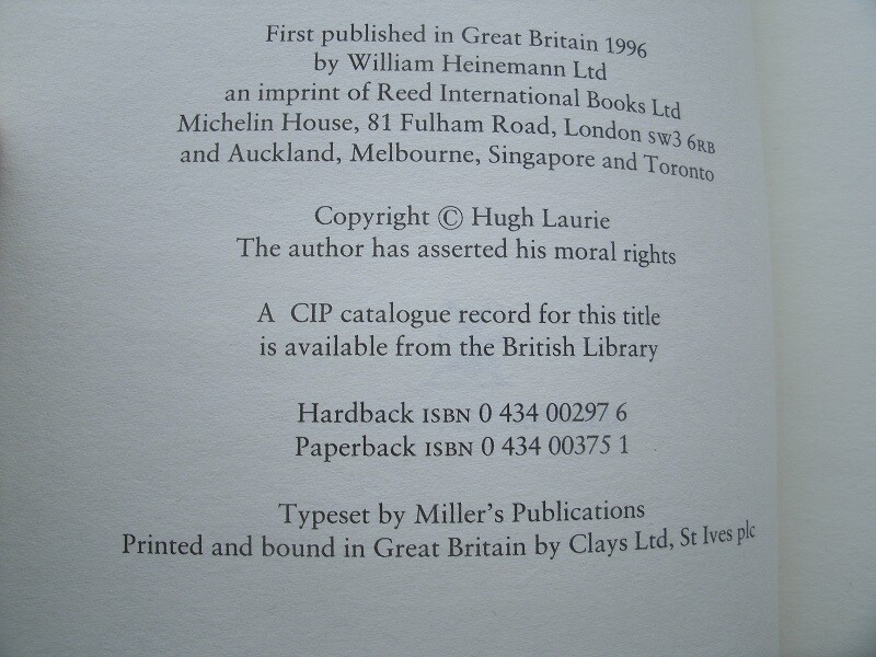 Hugh Laurie The Gun Seller 1st ed UK HC Fine / Fine