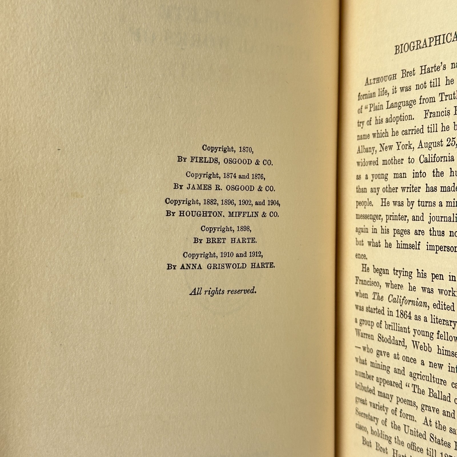 1924 “Complete Poetical Works of Bret Harte” Fireside Poets Edition (HC)
