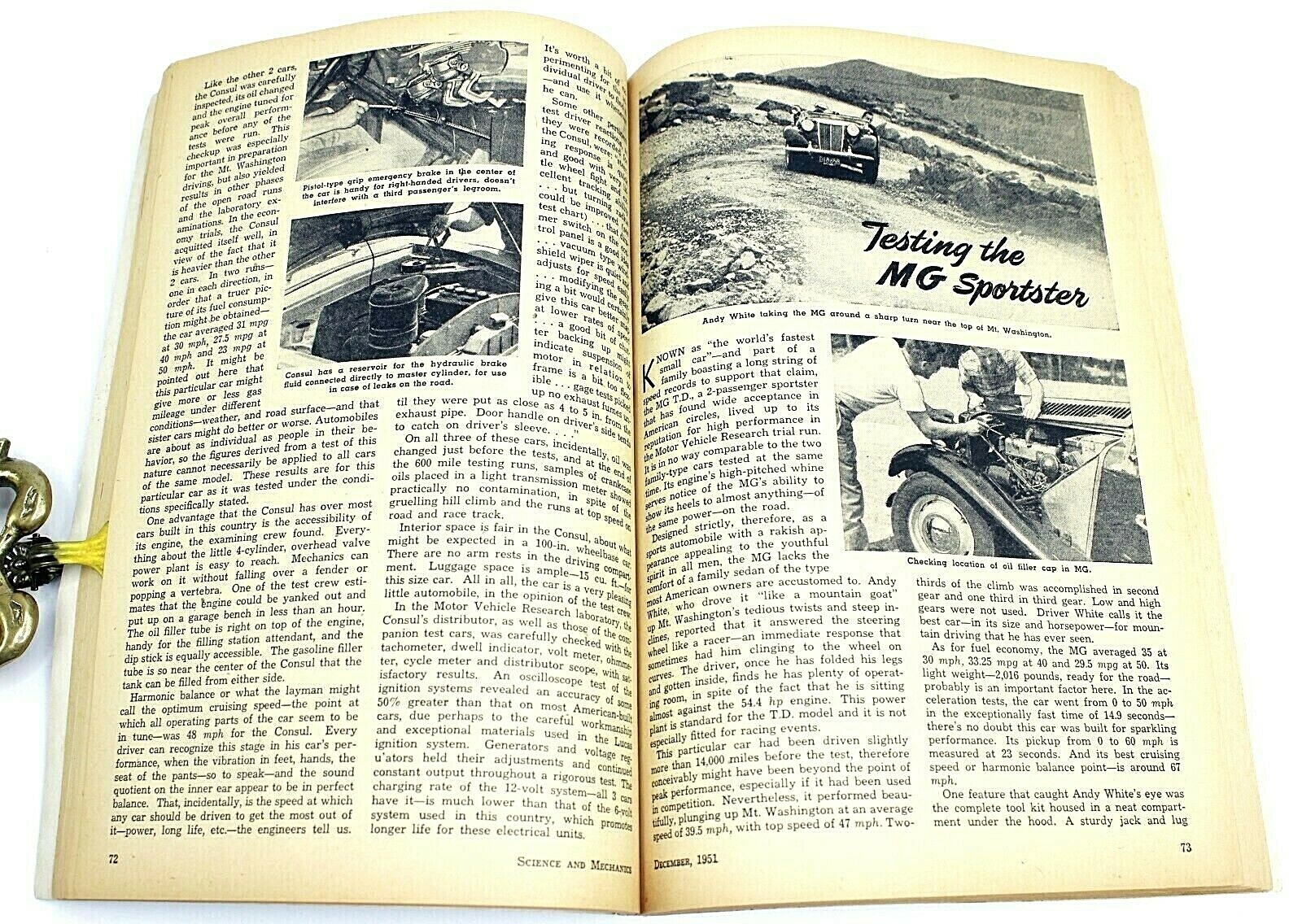 1951 SCIENCE AND MECHANICS MAGAZINE MG Sportster LeSabre TOYS Hornet Hydroplane