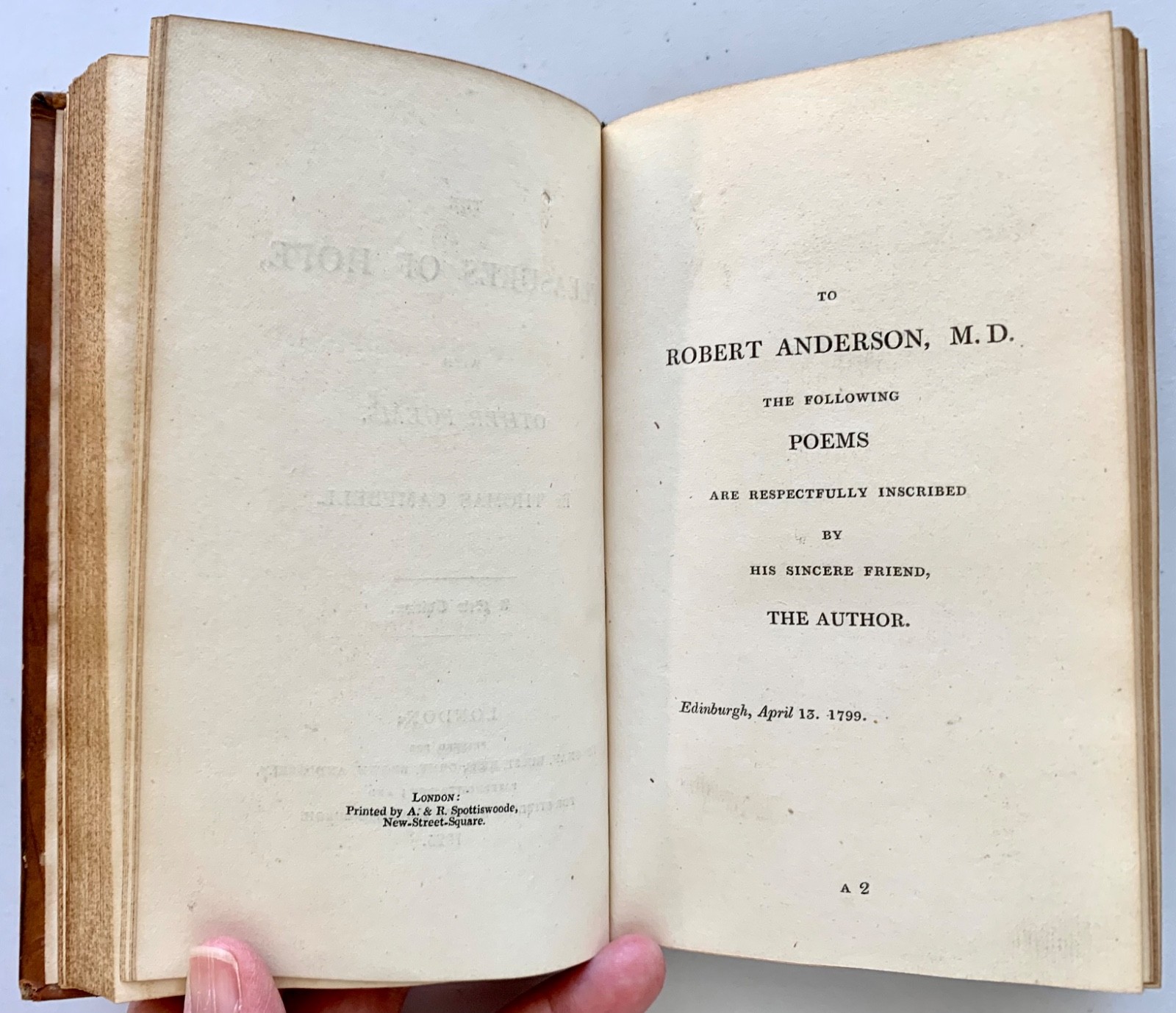 THEODRIC (1824) & PLEASURES OF HOPE (1825) by Thomas Campbell – Fine binding