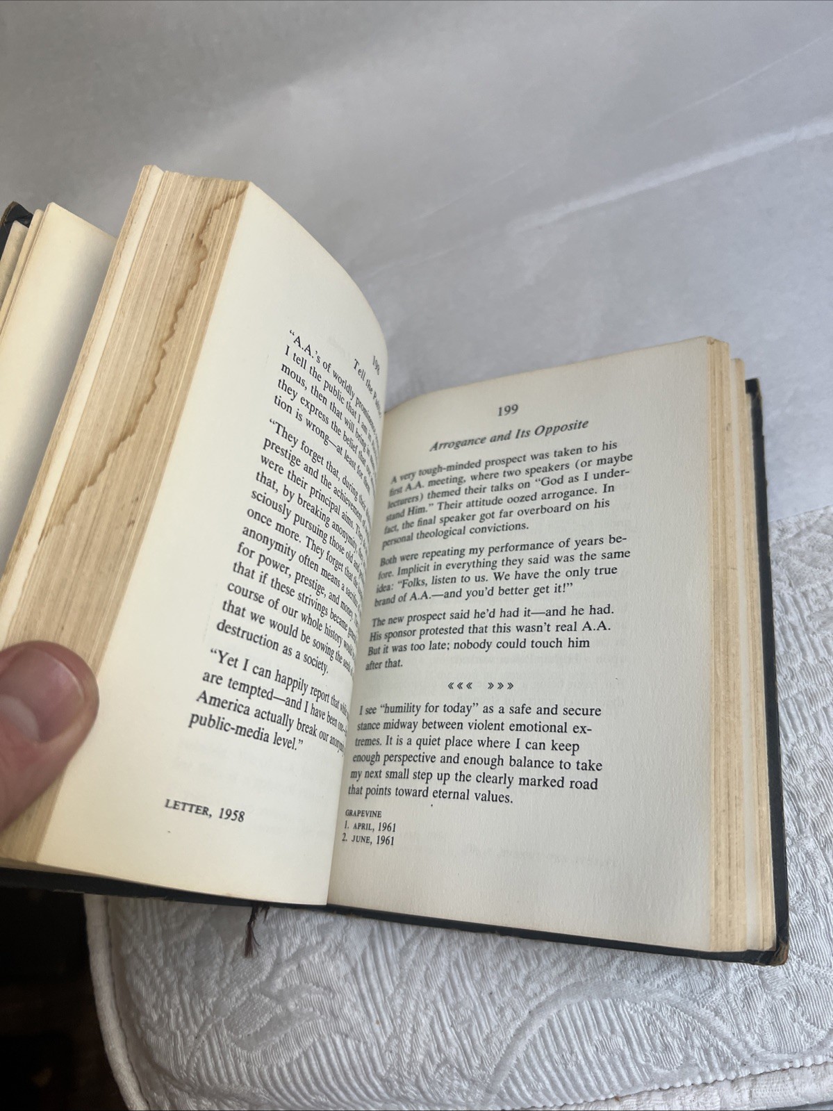 The A.A. Way Of Life A Reader By Bill 1967 Alcoholics Anonymous #H
