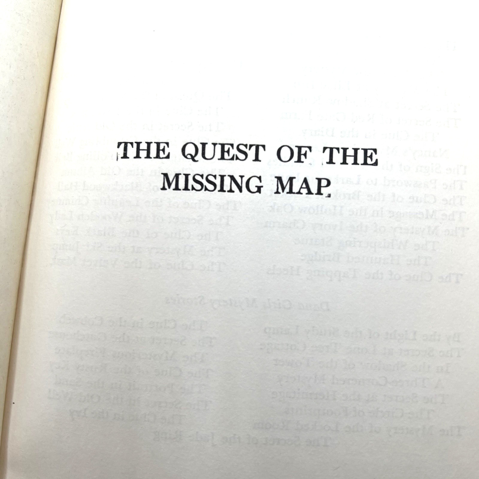 Vtg NANCY DREW #19 THE QUEST OF THE MISSING MAP – Blue Tweed White Spine Wrapper