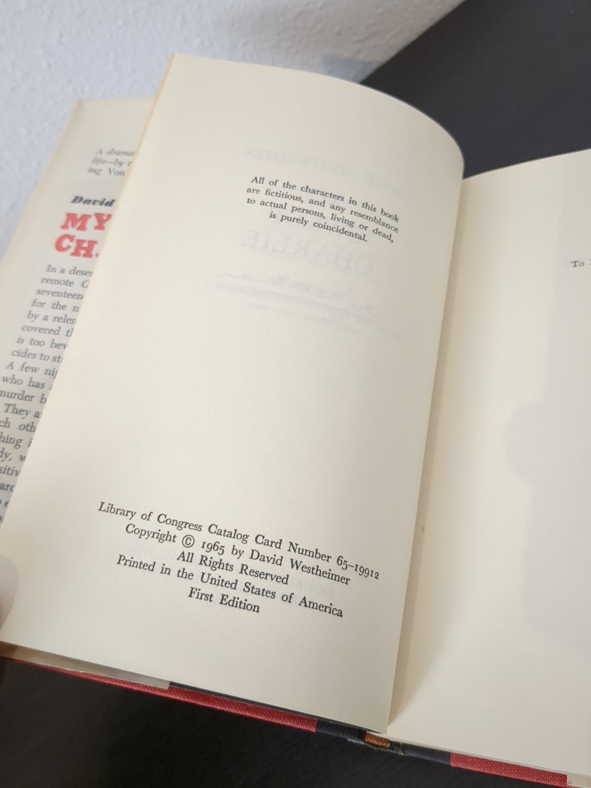MY SWEET CHARLIE David Westheimer 1965 – 1st Edition Print Hardcover