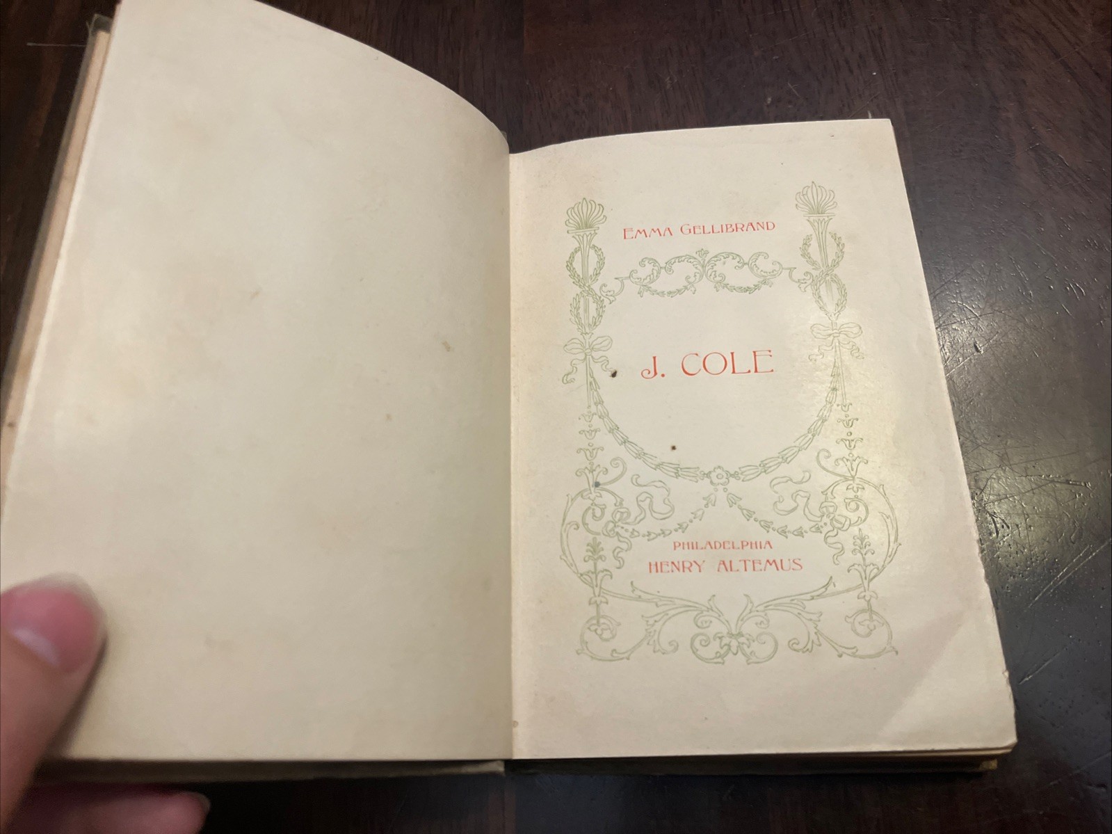 J. Cole By Emma Gellibrand published in Philadelphia -Henry Altemus Antique!!