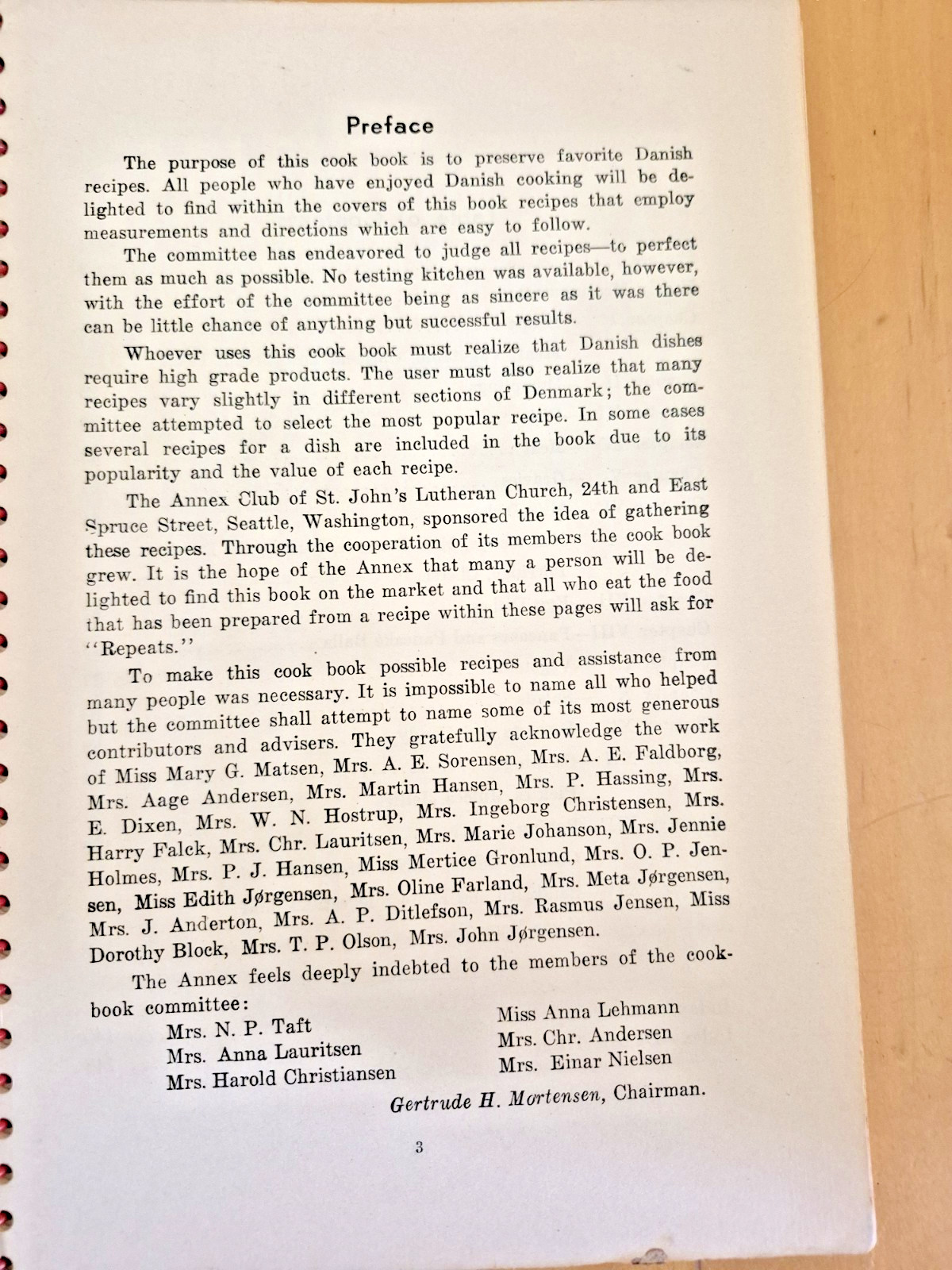 From Danish Kitchens Cookbook 1941 Vintage Cookbook Spiral Reading Copy DAMAGED