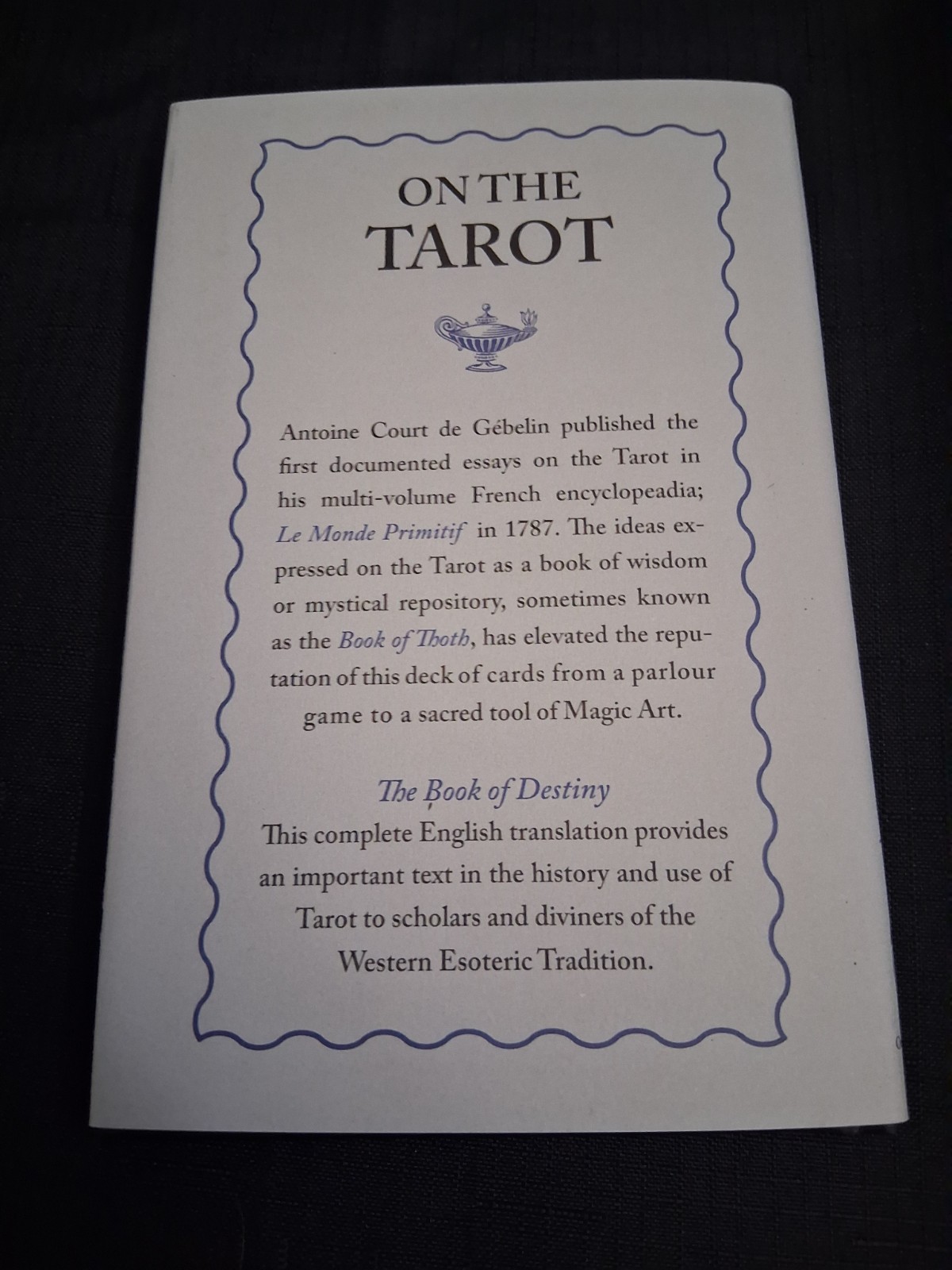 On the Tarot Ouroboros Press HC Antoine Courte de Gebelin occult esoteric magick