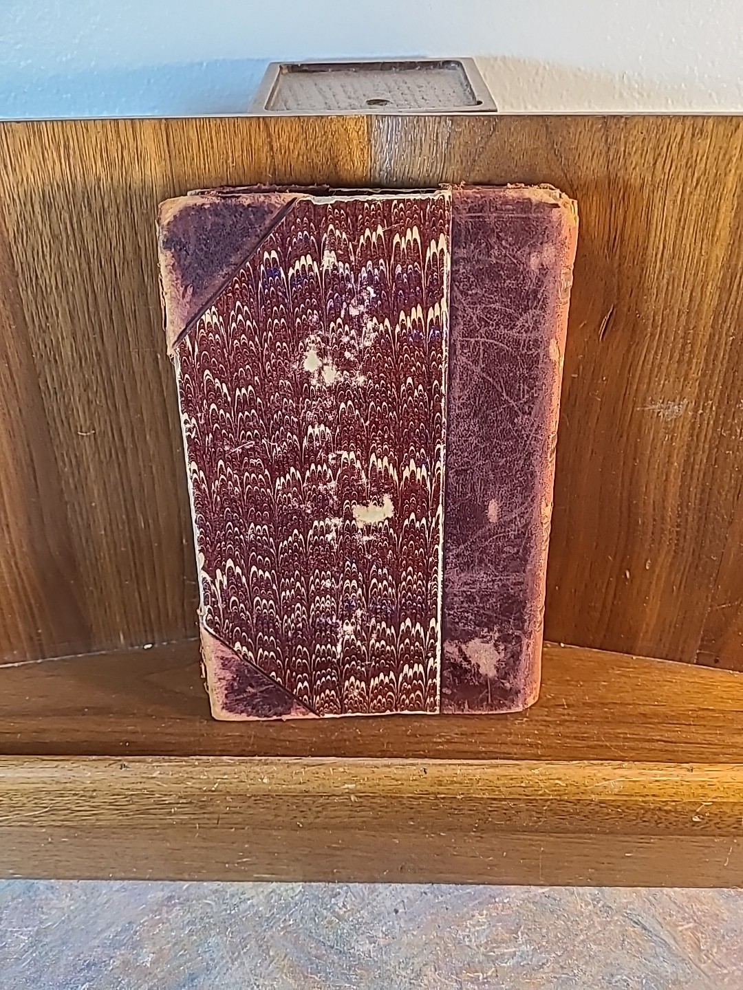 1823 Antique J. Fenimore Cooper, The Pioneers Leather Spine Marbled Boards