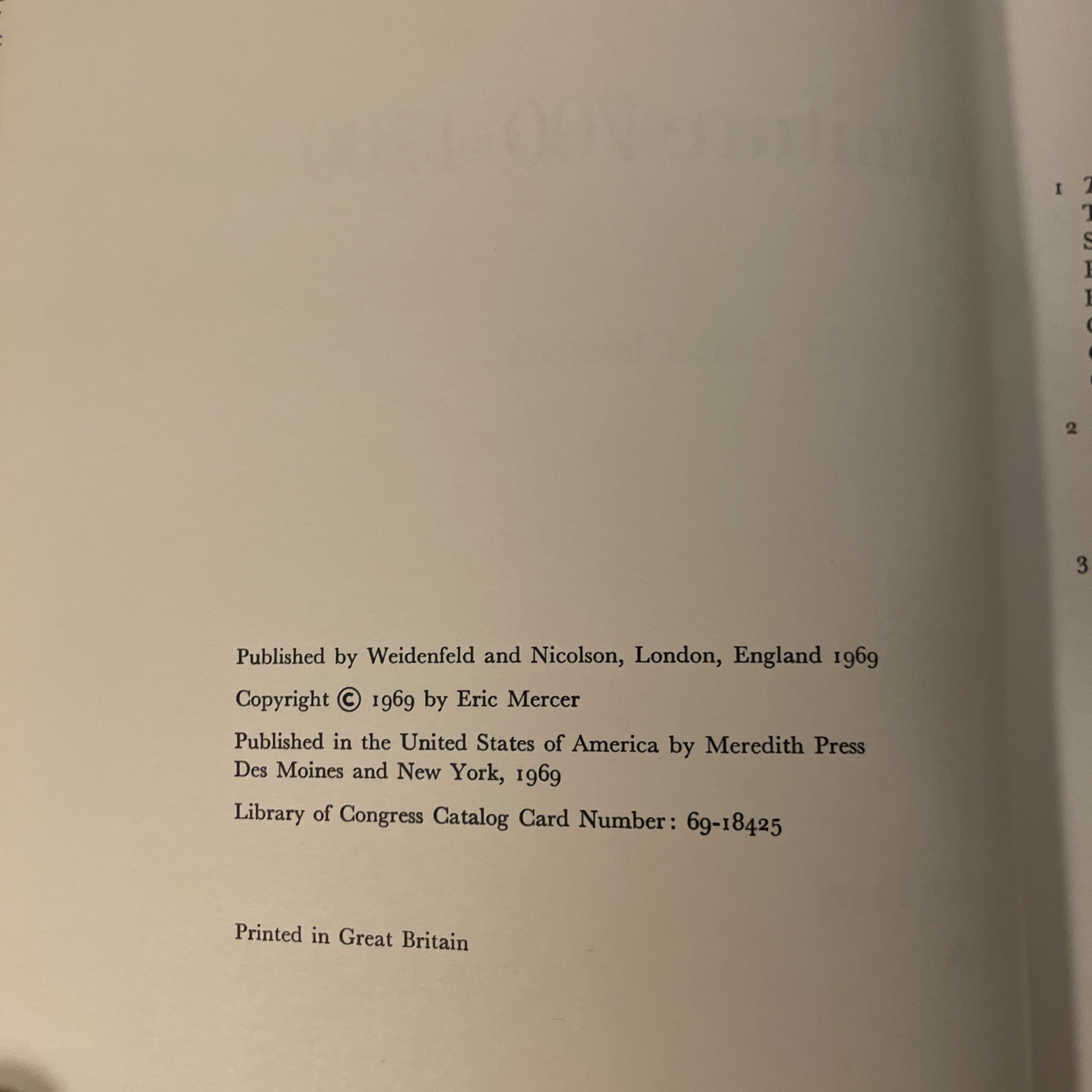 Furniture 700-1700 Eric Mercer 1969 Hardcover First Edition
