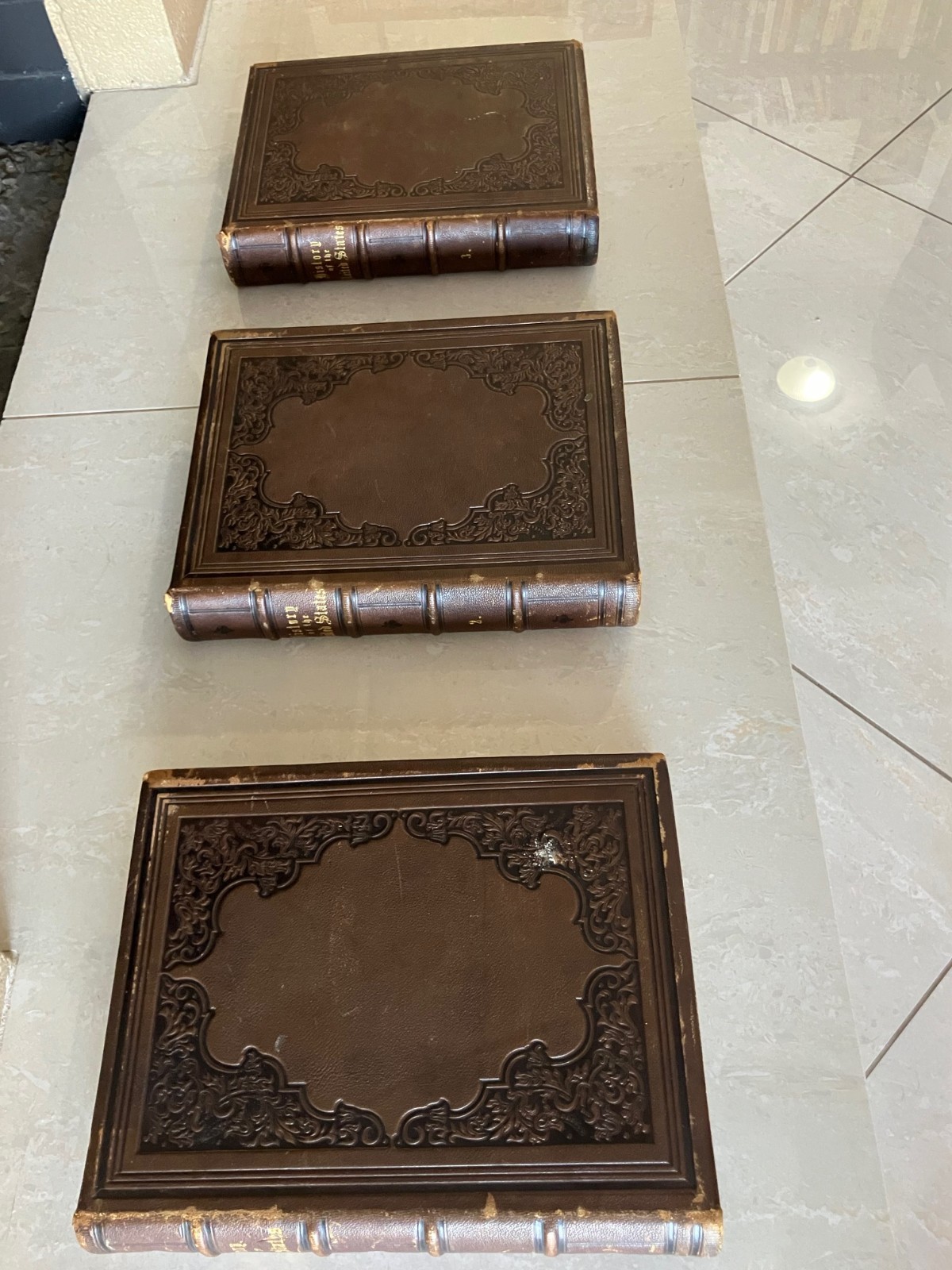 History of the United States, J. A. Spencer – 1858 leather 3 volume set