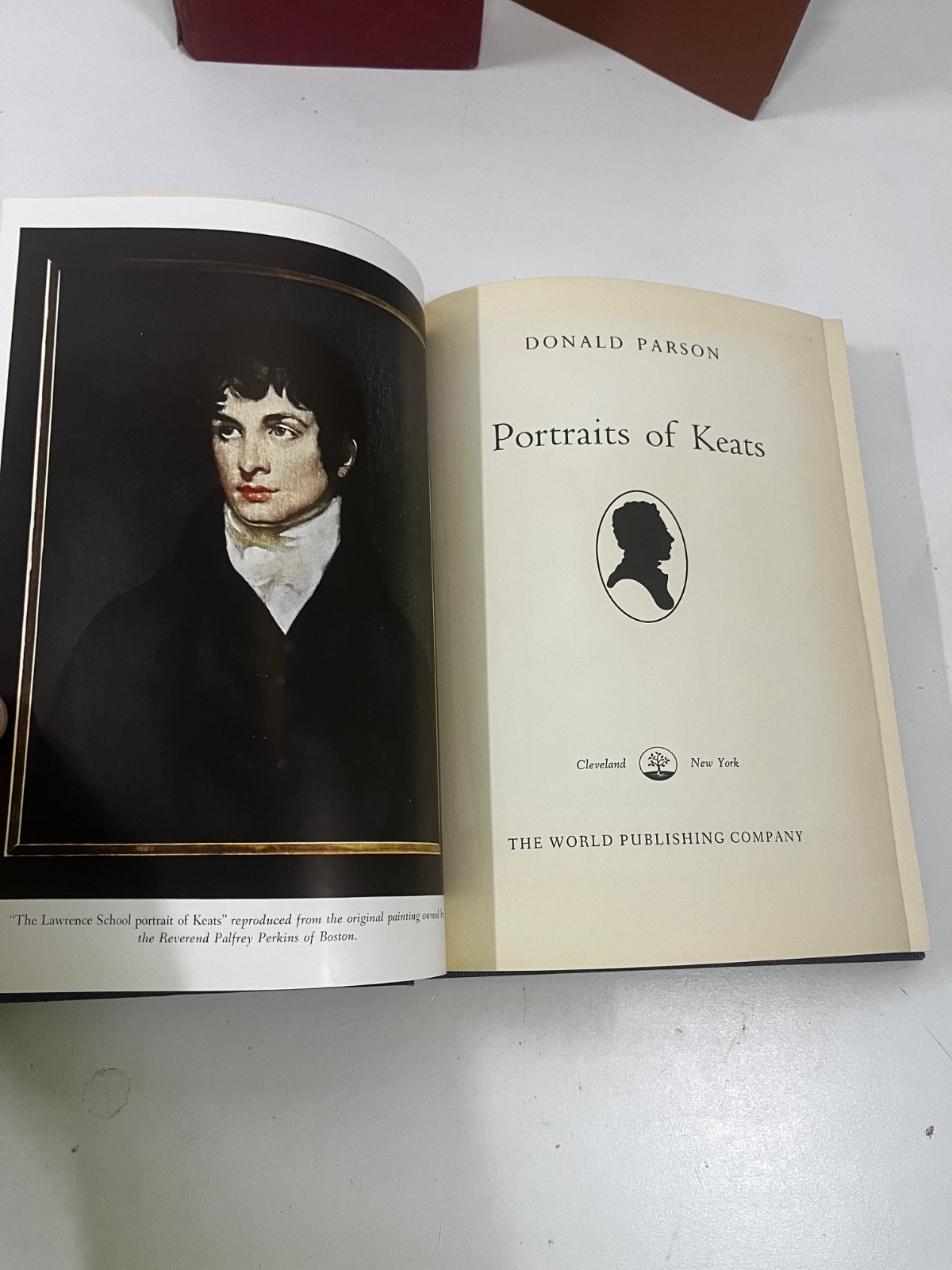 Portraits of Keats -Donald Parson 1954, POETIC WORKS 1920, KEATS, SHELLY & ROME