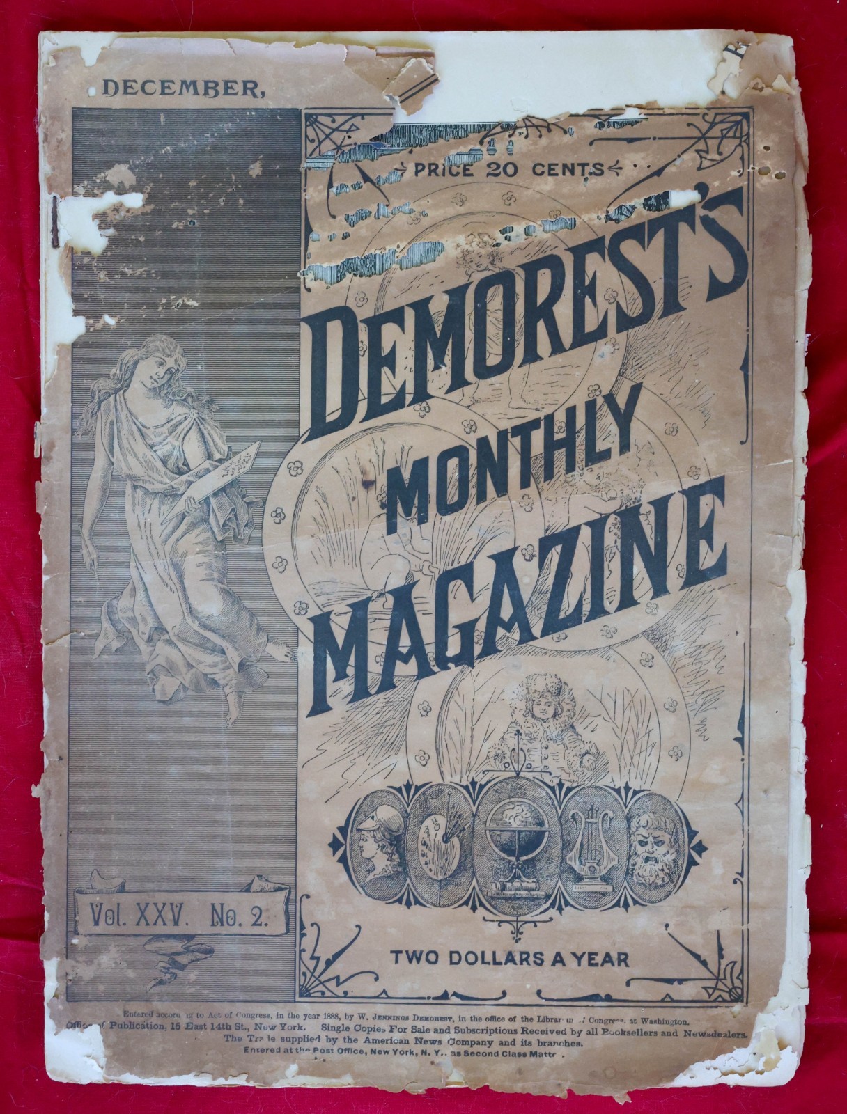 Antique 1888 Demorest’s Monthly Magazine Full Year 12 Issues Fashion Engravings
