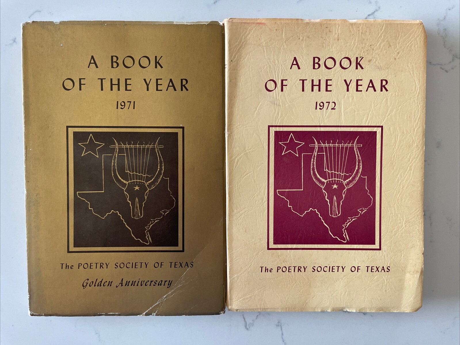 LOT of 2 – The Poetry Society of Texas A Book of the Year 1971/1972 (PB, Golden)