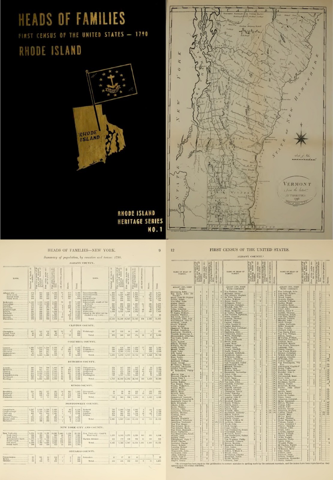 United Stated First Census Taken in 1790 – Heads of Families – 12 Records on DVD