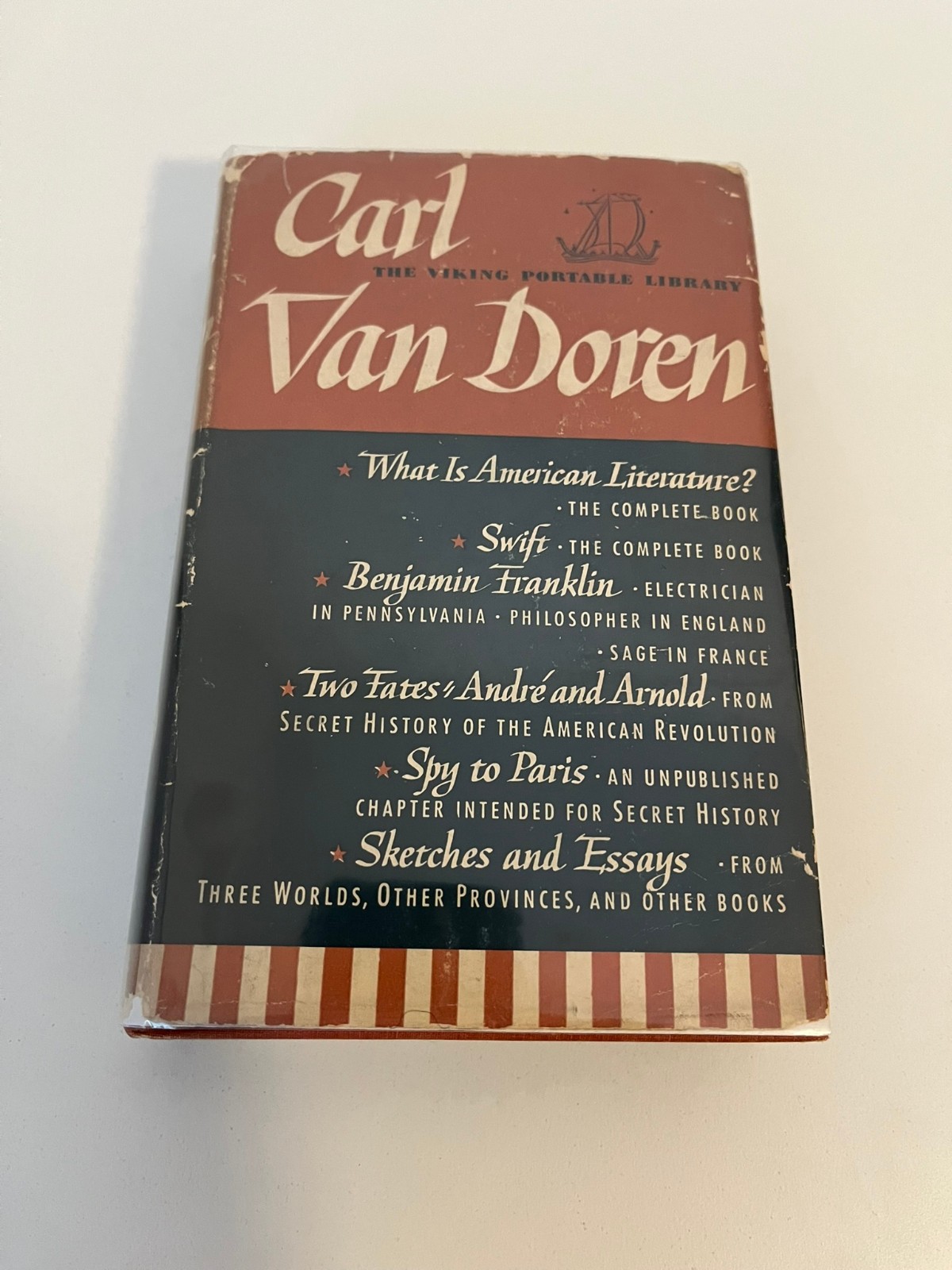 The Viking Portable Library Carl Van Doren – Viking Press 1945 1st Ed. HCDJ