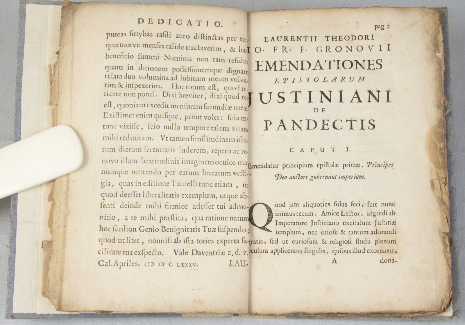 GRONOVIUS – Roman Law – Florentine Pandects – 1685 Leiden 1st ed – Magliabechi