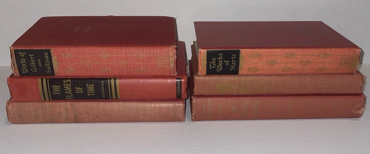 Vintage Red Hardcover Books Lot of 6 Classic Literature Decorative Books