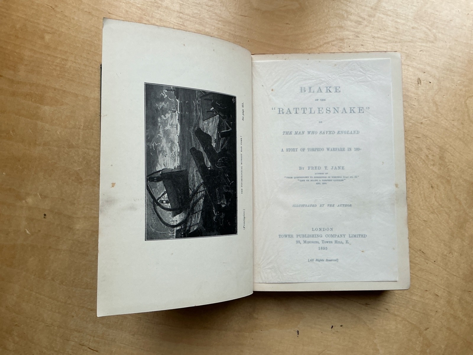 Blake of the Rattlesnake, Torpedo Warfare, Fred T Jane illus. HB 1895 1st ed