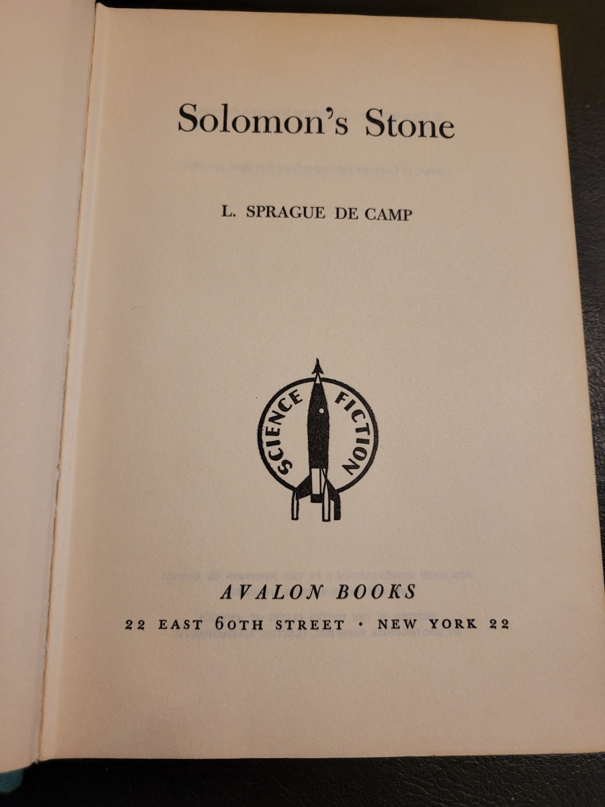 Vtg 1957 “Solomon’s Stone” By L. Sprague de Camp. Science Fiction.