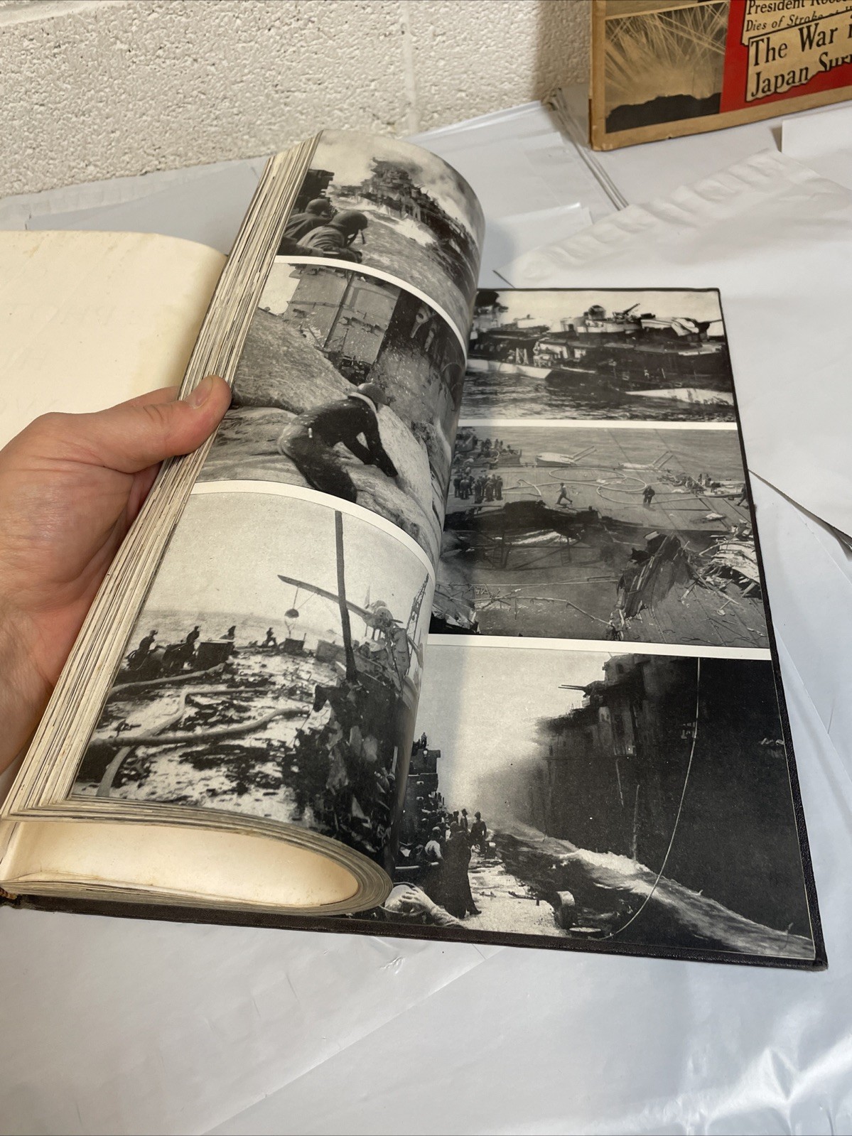 1946 Collier’s Photographic History Of World War II WW2 Hardback Book Vtg Pics