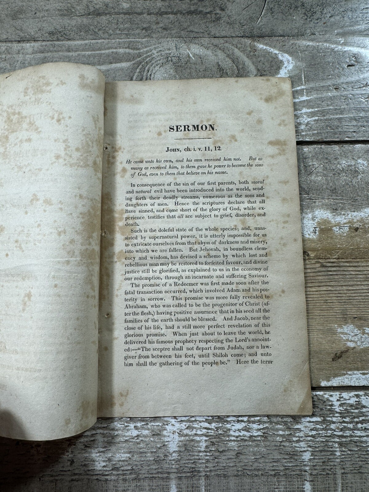 1828 Antique Religious Sermon “Substance of a Sermon in Cincinnati” Wright