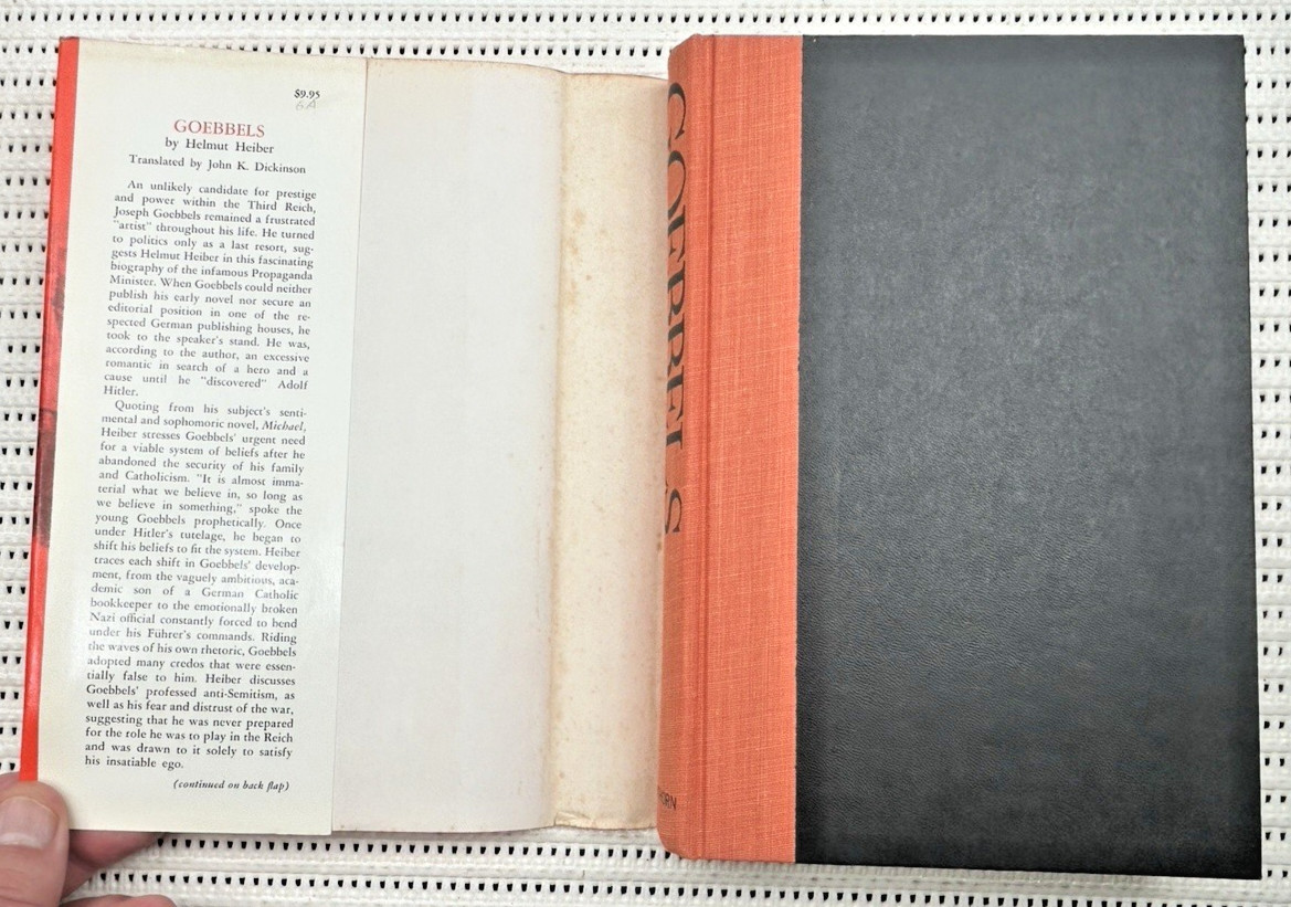 World War II Goebbels A Biography Hardcover Dust Jacket Illust. 1st Edition 387p