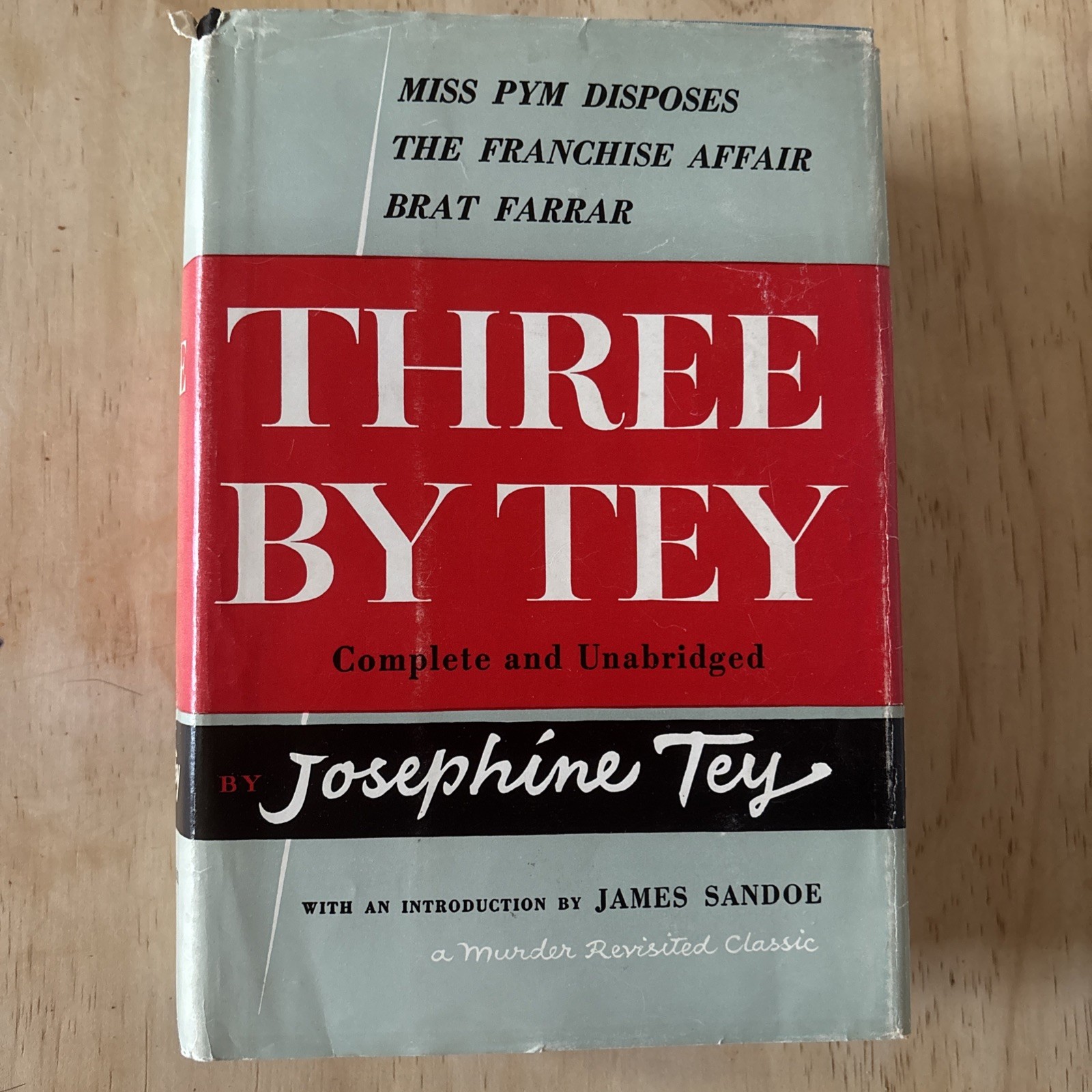 THREE BY TEY by Josephine Tey 1954 HC/DJ Vintage Mystery – Miss Pym Disposes +