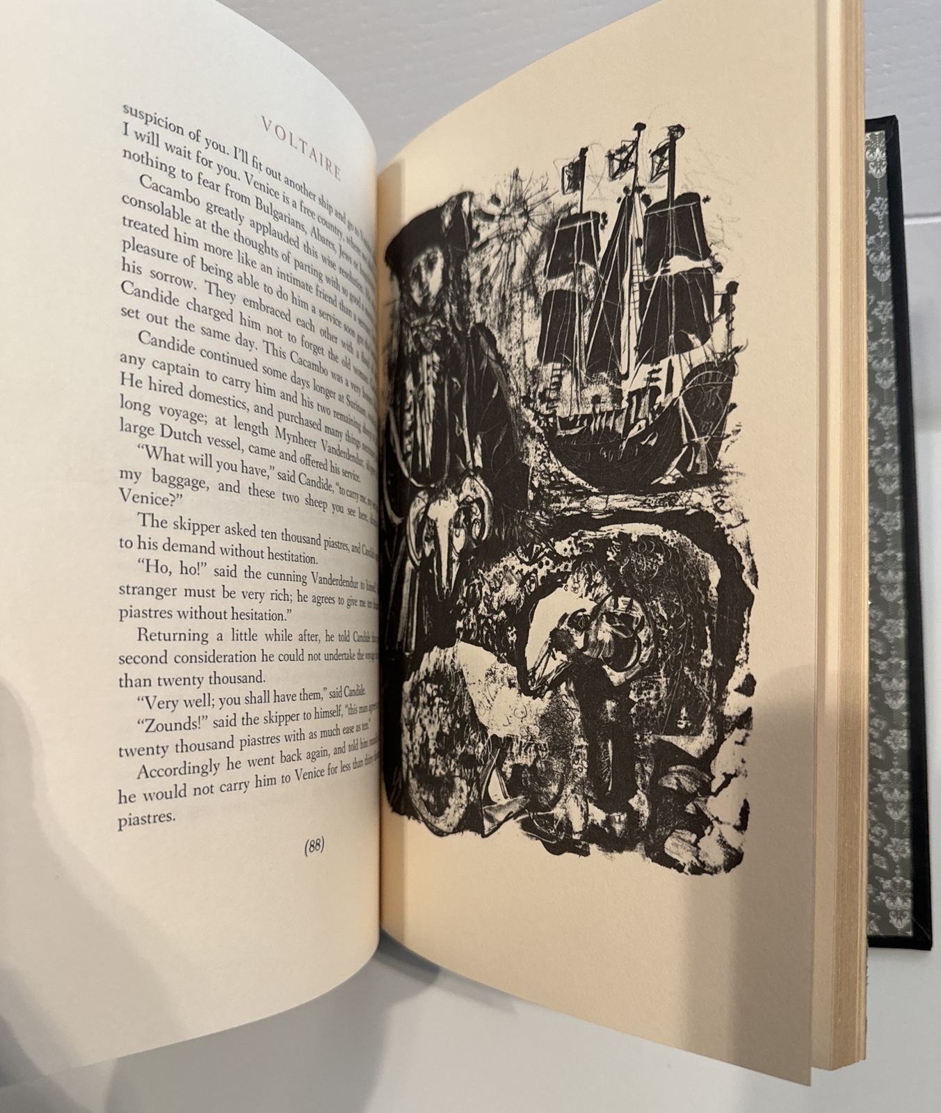 Candide by Voltaire Franklin Library Beautiful Embossed Faux Leather Black Book