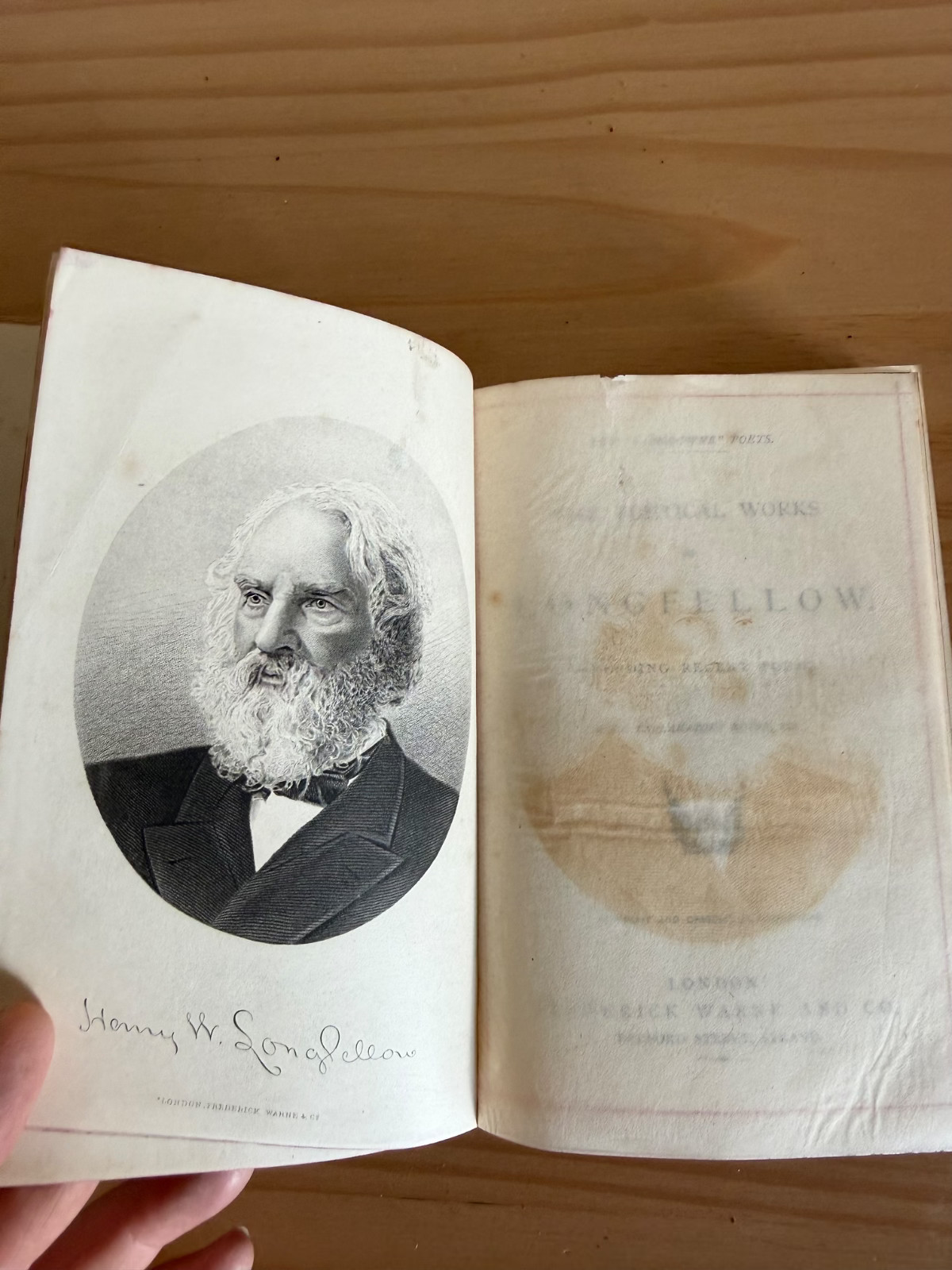 c1880 Antique Longfellow Poetical Works Lansdowne Poets Leather Frederick Warne