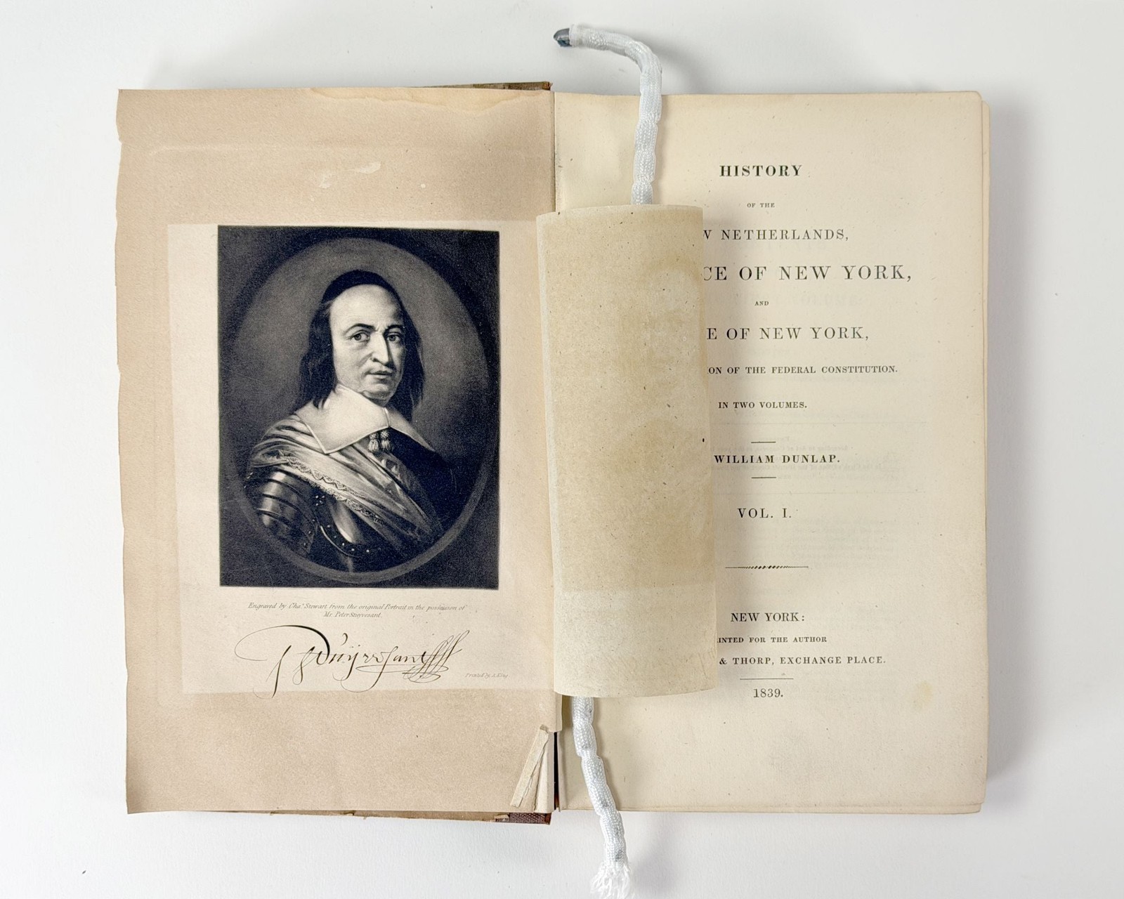 William DUNLAP / History of the New Netherlands Province of New York 1st ed 1839