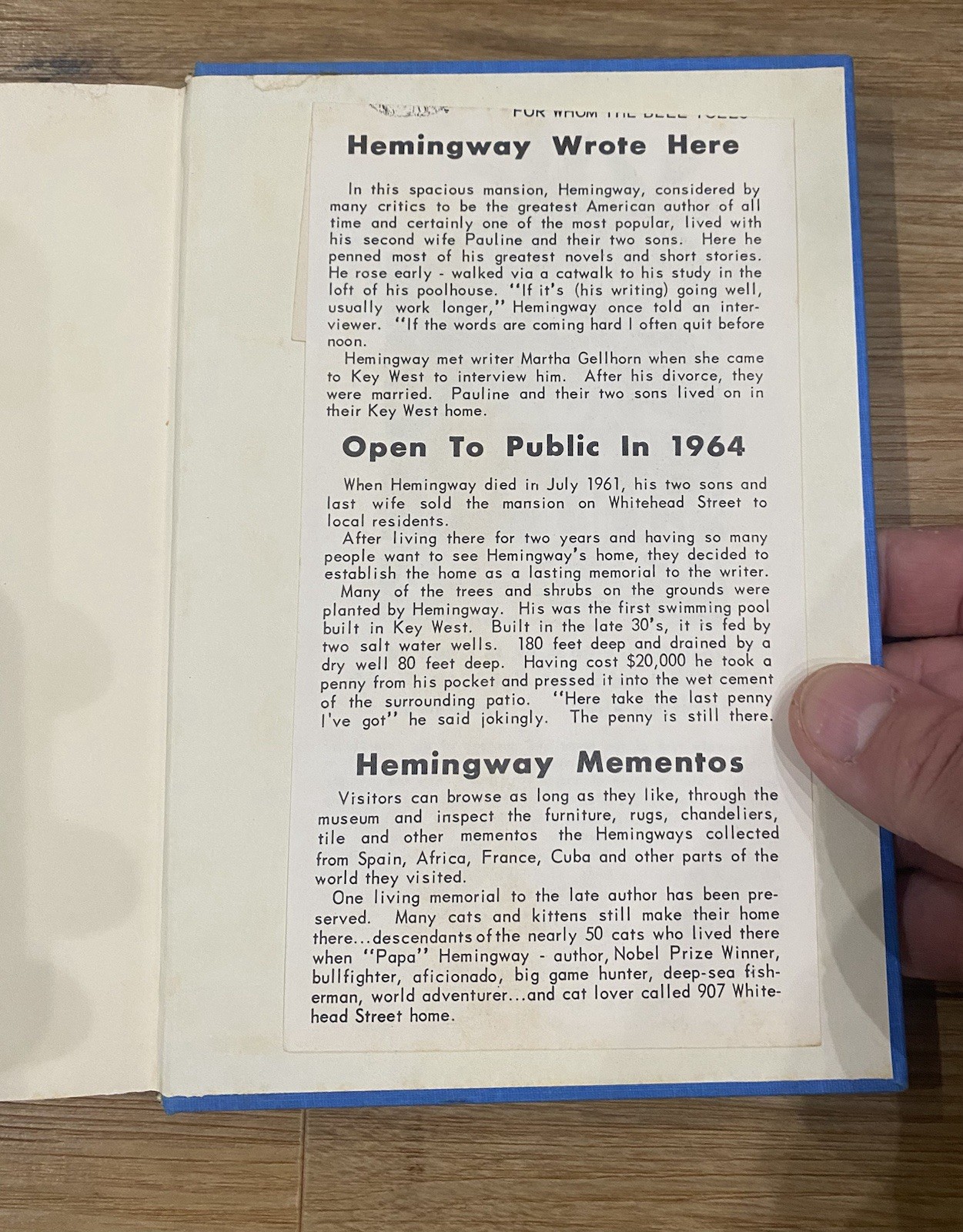 RARE Hardcover Book ERNEST HEMINGWAY To Have And Have Not FROM THE MUSEUM