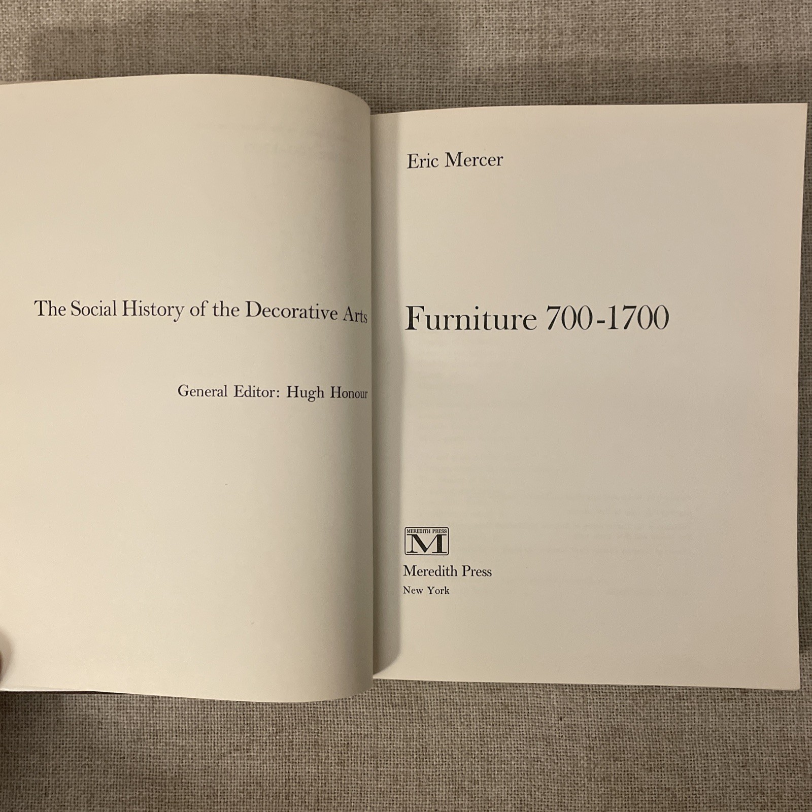 Furniture 700-1700 Eric Mercer 1969 Hardcover First Edition