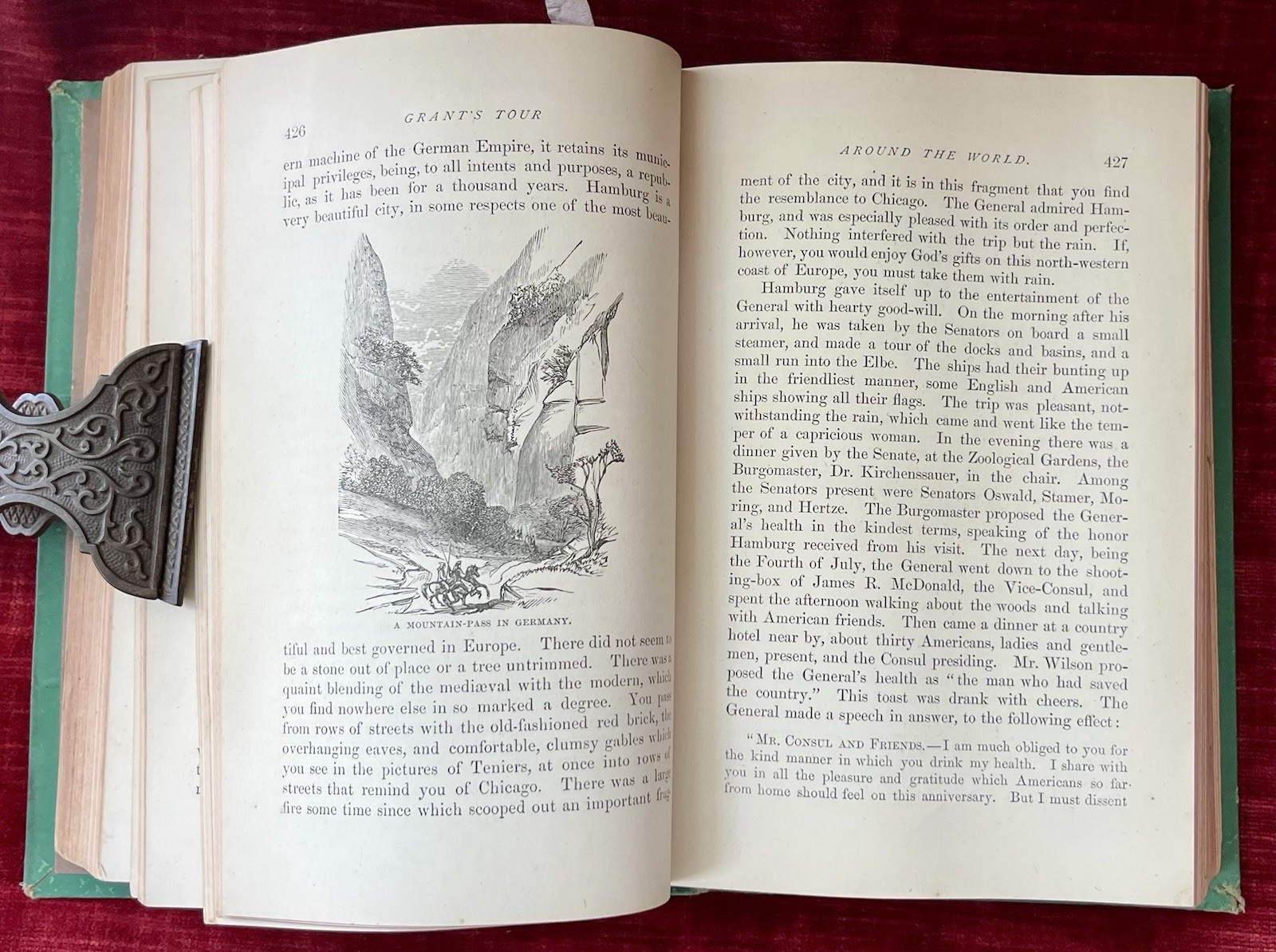 Antique 1880 Vintage Book Grant’s Tour Around the World J F Packard Illustrated