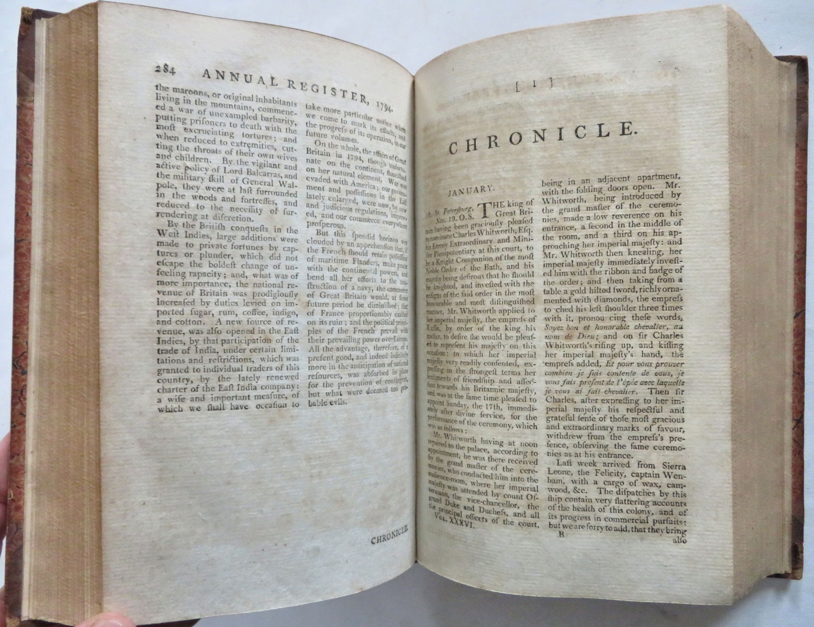European History Politics Literature 1794 Annual Register rare book