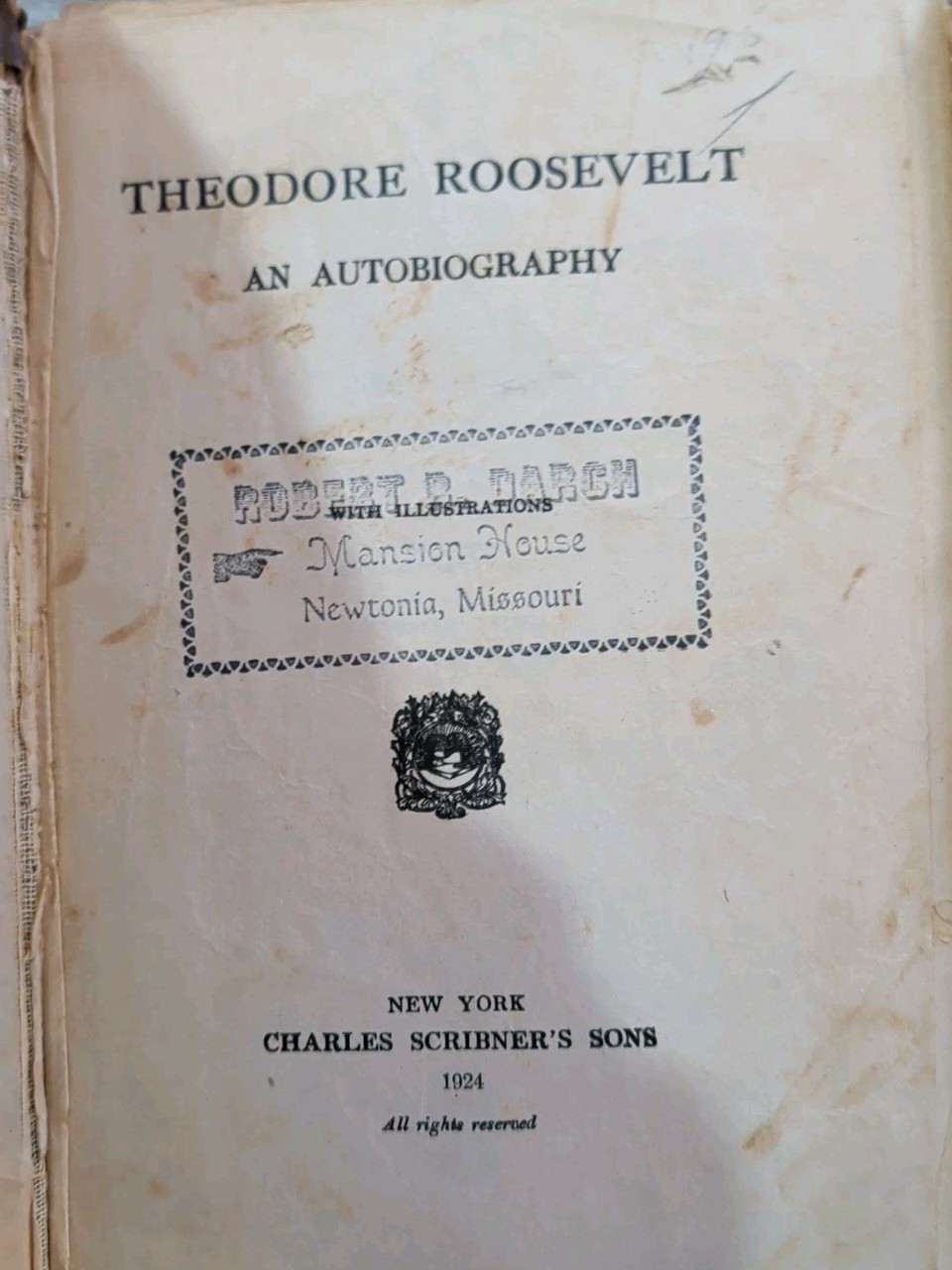 Theodore Roosevelt: An Autobiography 1924 Faux Leather Hardcover