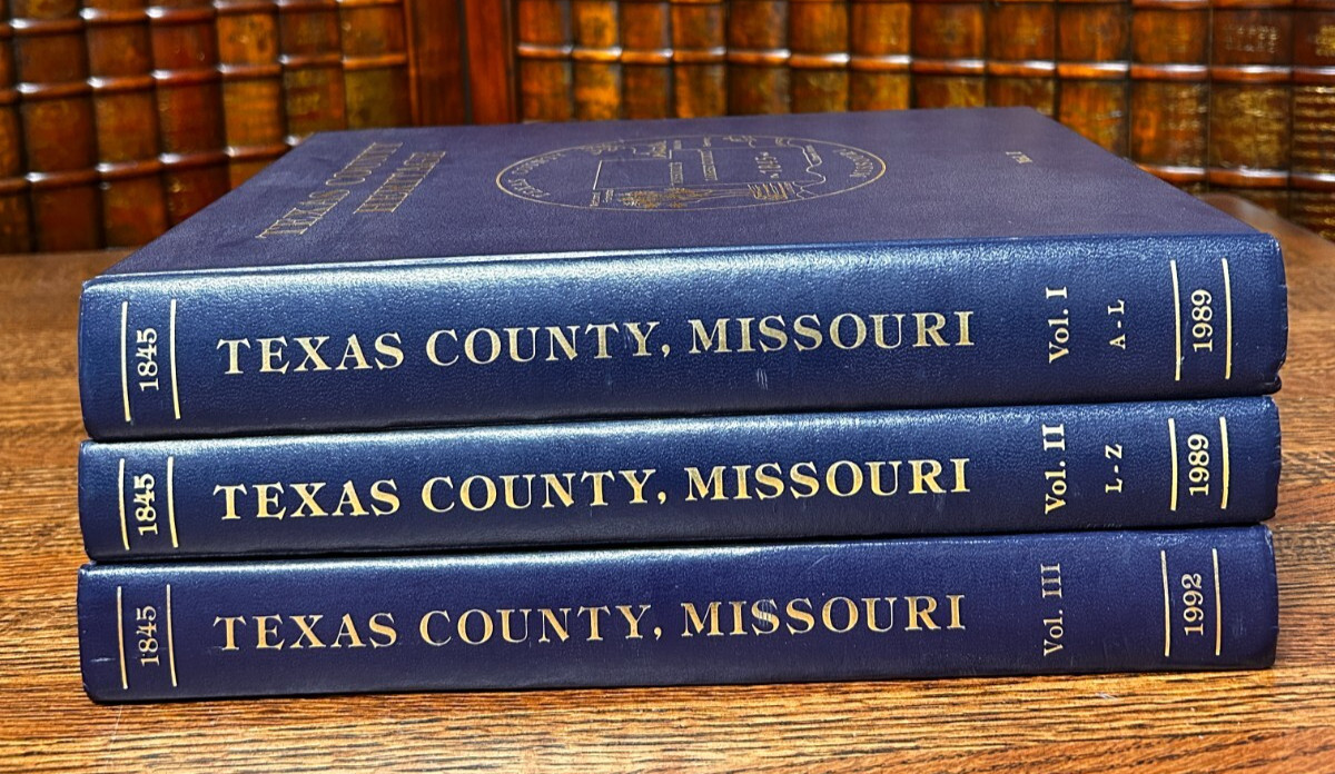 Texas County Heritage, Missouri; 3 Volume Set, Books 1, 2, 3 in Hardcover 1989
