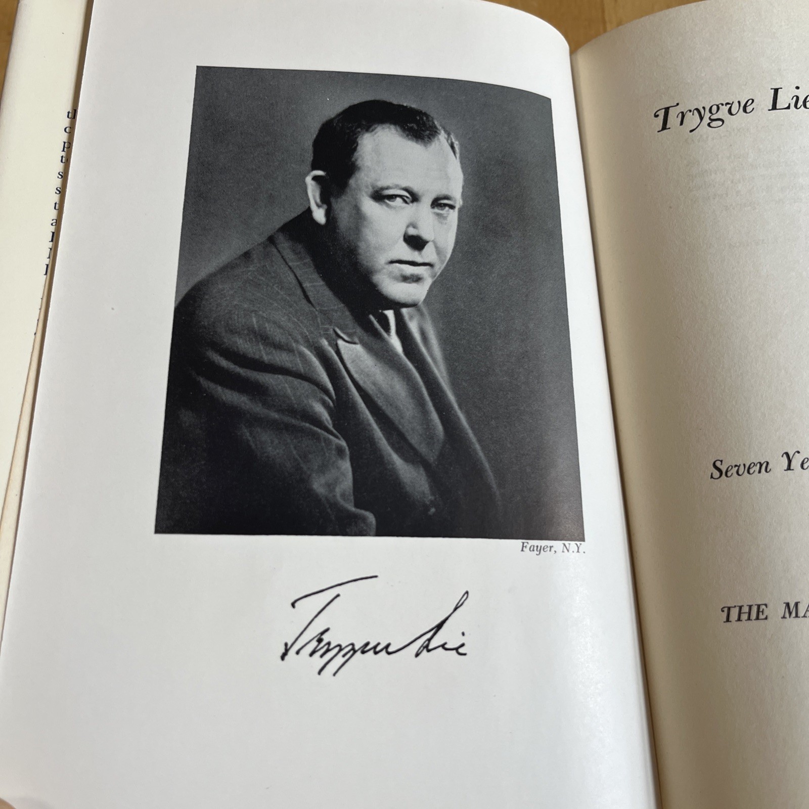 Trygve Lie’s IN THE CAUSE OF PEACE Inscribed Signed 1st Edition Printing 1954