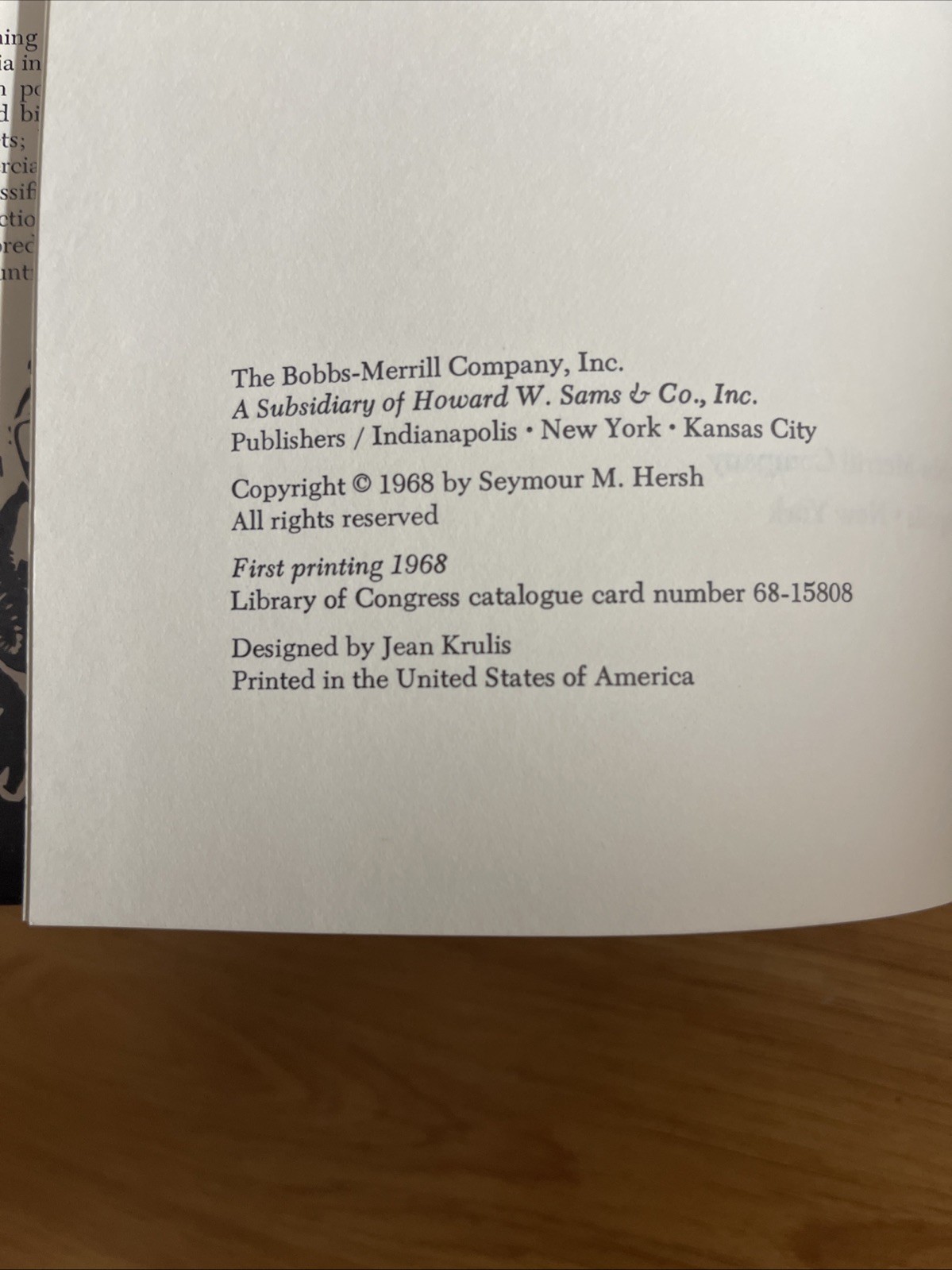 Chemical and Biological Warfare – Seymour Hersh (1st Ed/1st Pr) VERY GOOD