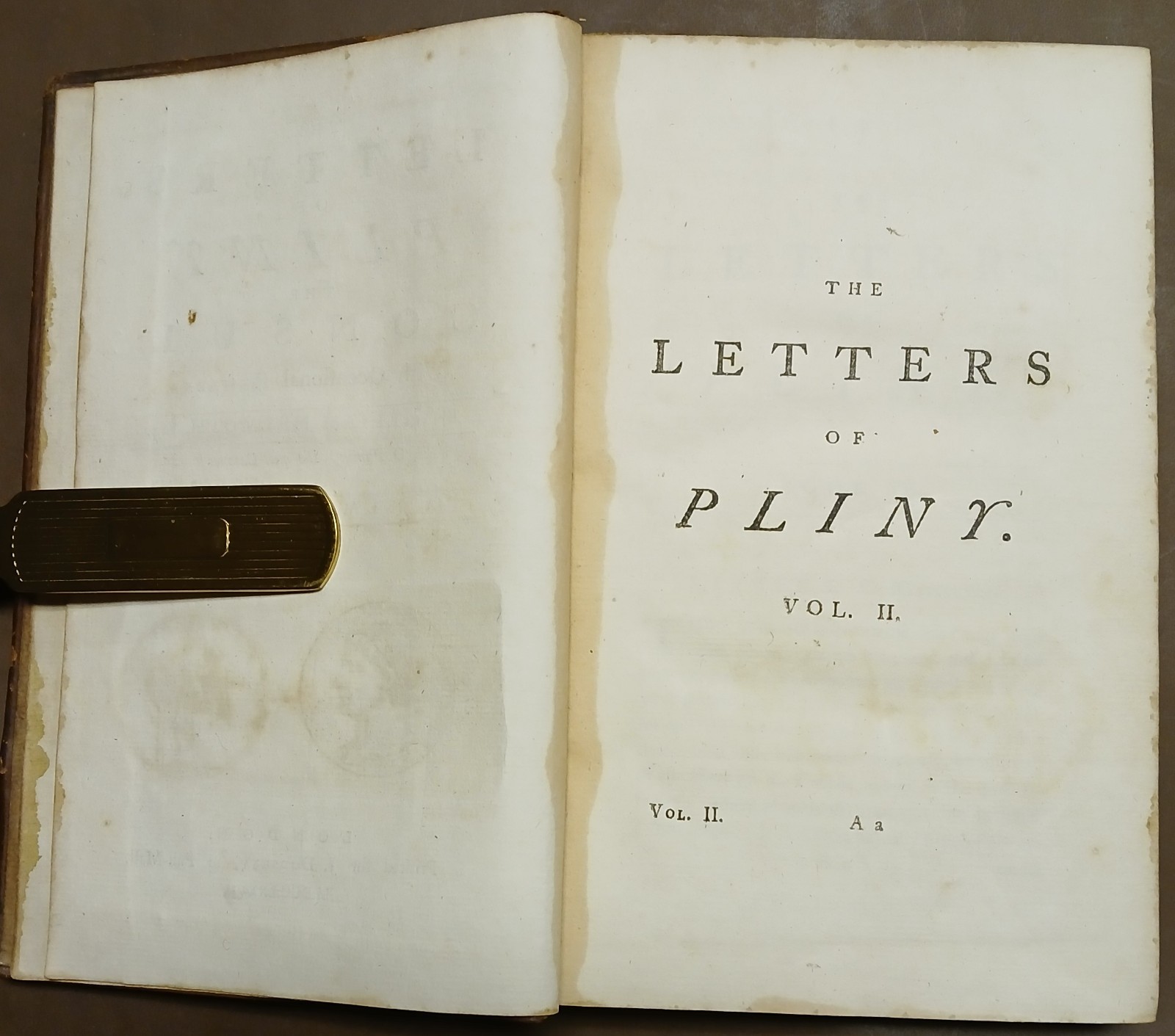 Letters of Pliny the Consul With Occassional Remarks, 1777 Two Volumes