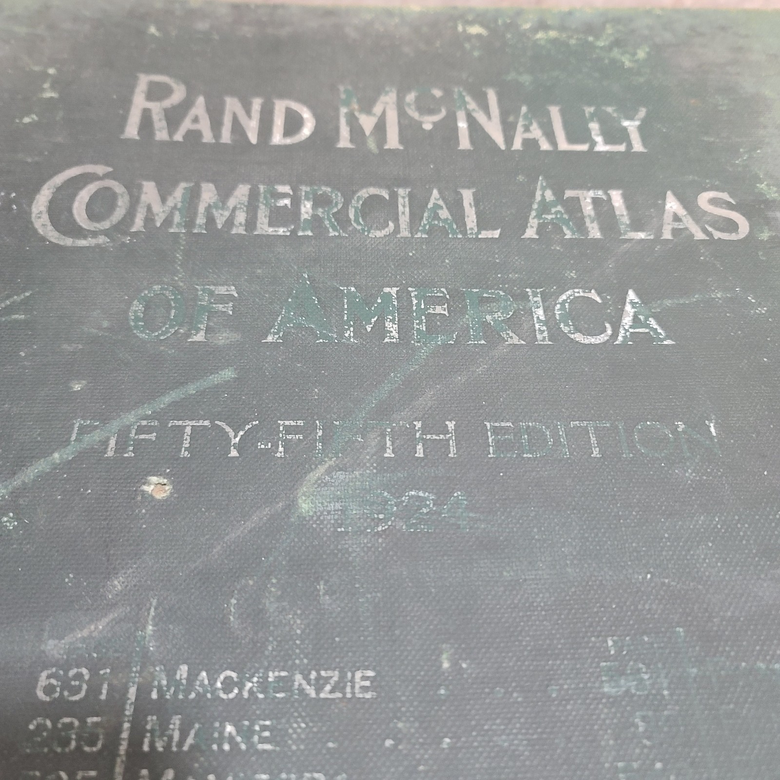 Rand McNally Commercial Atlas of America 1924 Canvas Backing 643 Pgs World Maps