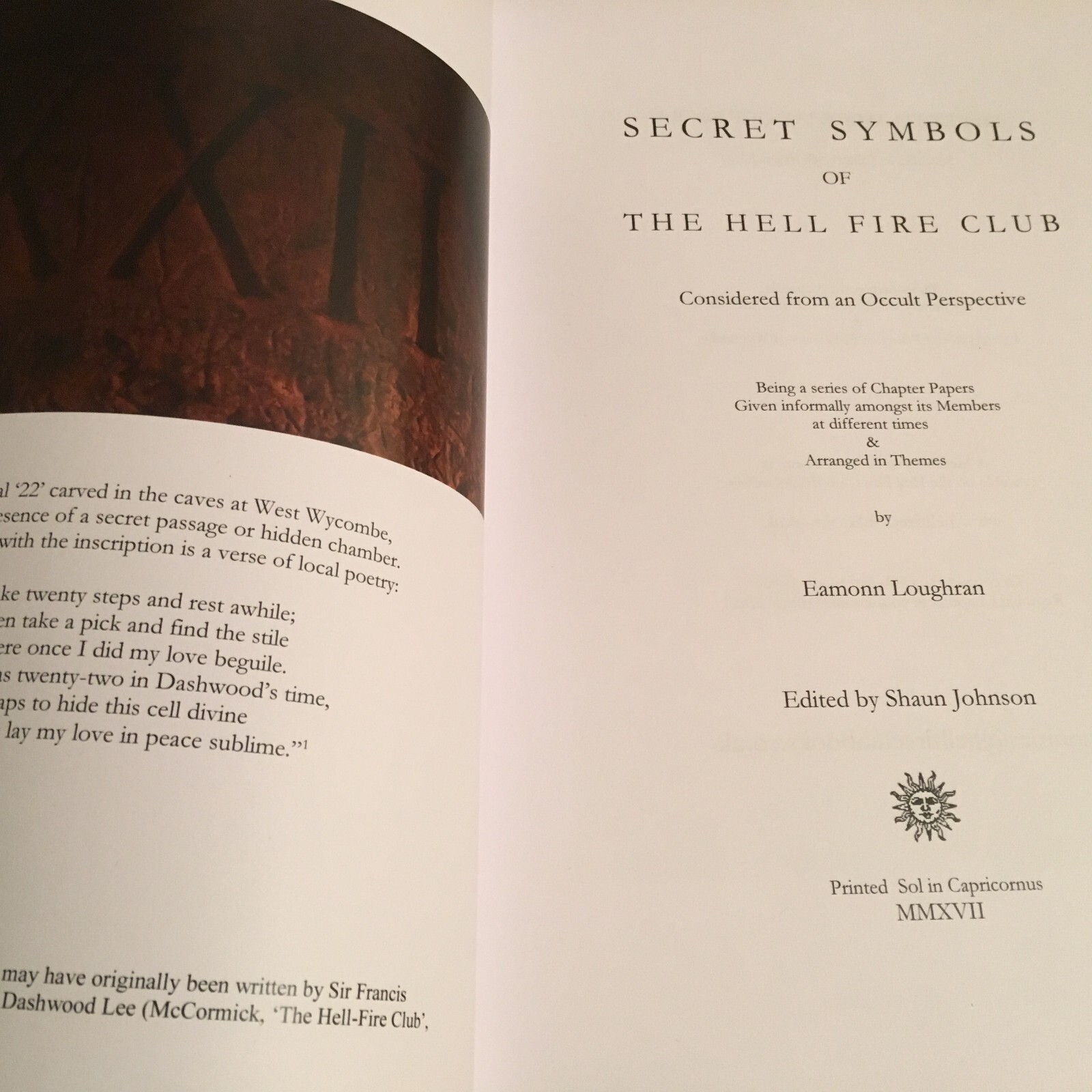 Secret Symbols of The Hell Fire Club cloth copy Dashwood West Wycombe occult