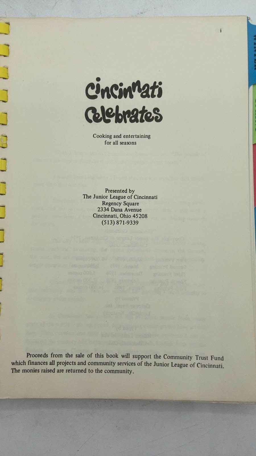Cincinnati Celebrates Fifth Printing 1974