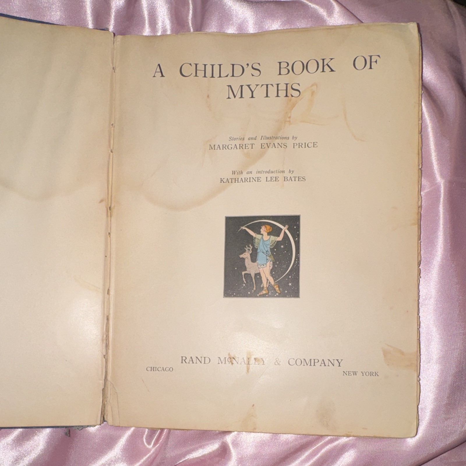 Antique A Child’s Book of Myths Rand McNally Margaret Evans Price Illustrated
