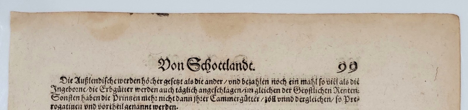1614 Cosmographia Leaf – Scotland – Hand-Coloured Royal Coat of Arms & Initial