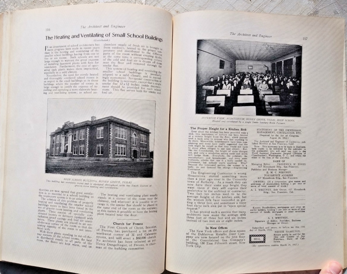 Architect & Engineer of California 1915 May the Work of William Weeks