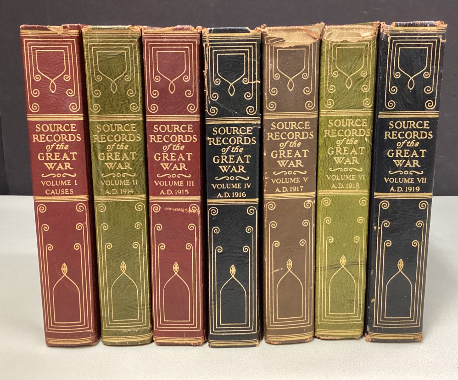 Antique 7 Vol Set SOURCE RECORDS OF THE GREAT WAR Certified Registered Edition