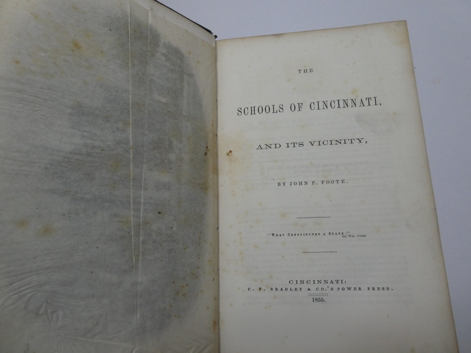 1855 The Schools of Cincinnati and Its Vicinity John P. Foote
