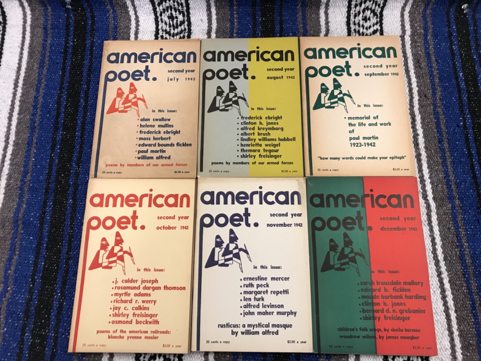 The American Poet – Full Run, magazine, 36 issues, 1941-1943, Sarton, Maurois
