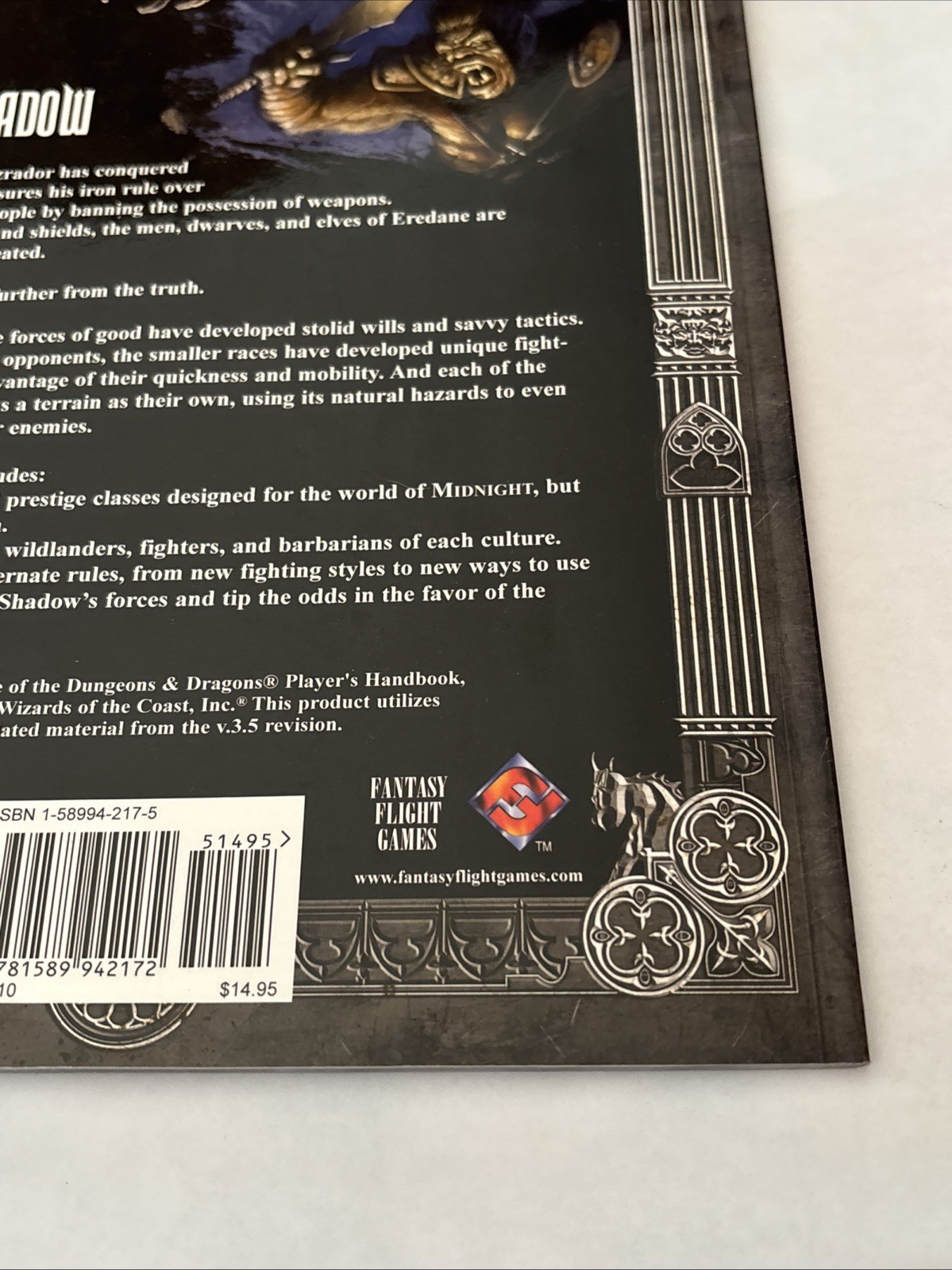 Midnight Steel and Shadow MN10 Softcover d20 Fantasy Flight rpg mn 10 d&d