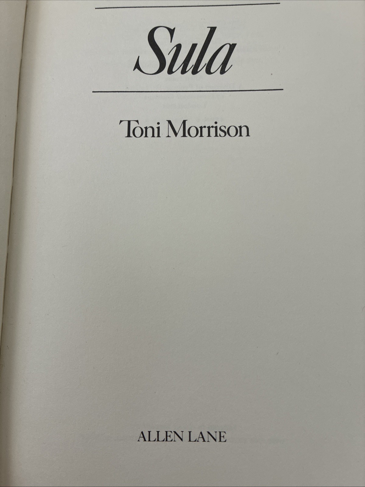 Sula (1973) Toni Morrison 1st British Edition