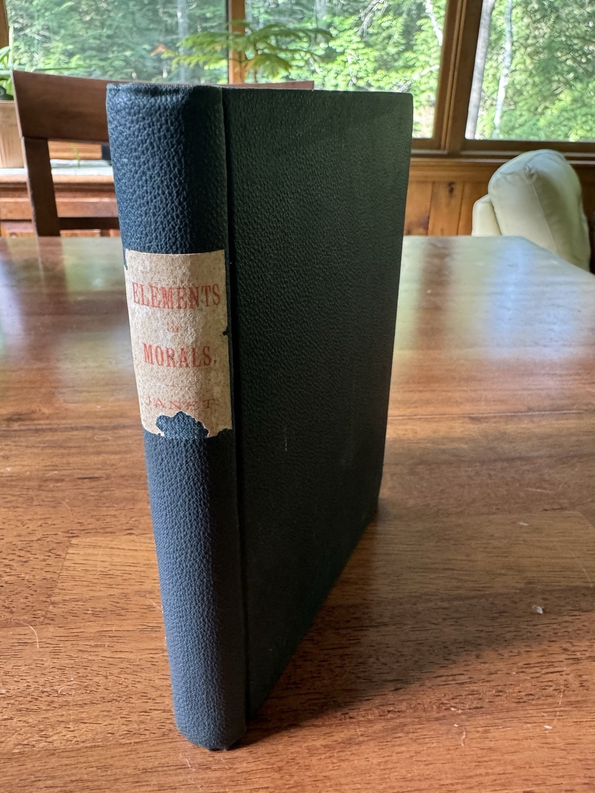 Antique Ethics Book ~ Paul Janet ~ Elements of Morals 1884 1st English